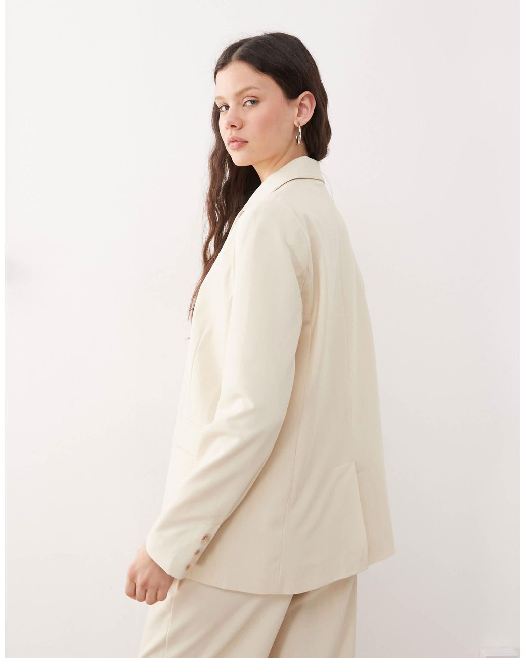 Miss Selfridge Natural Oversized Essentials Blazer