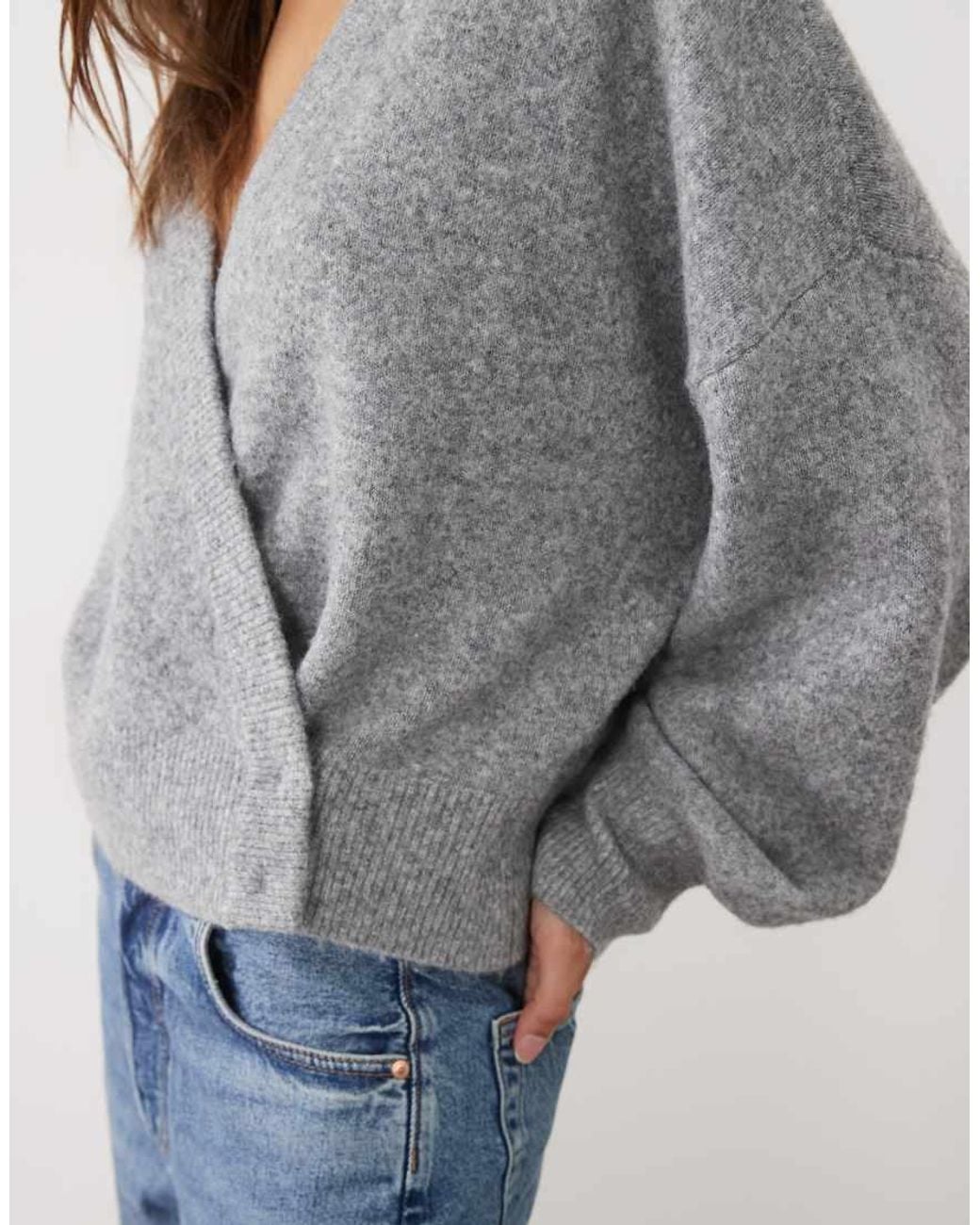 ASOS Gray Wrap Batwing Cardigan