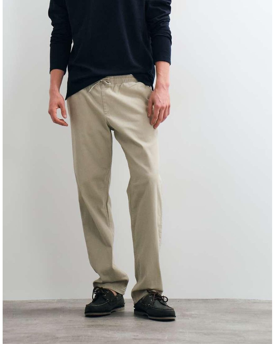 Jack & Jones Blue Straight Fit Drawstring Trousers for men