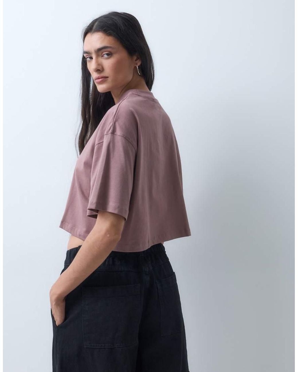 Reebok Brown Id Cropped Box Fix T-Shirt