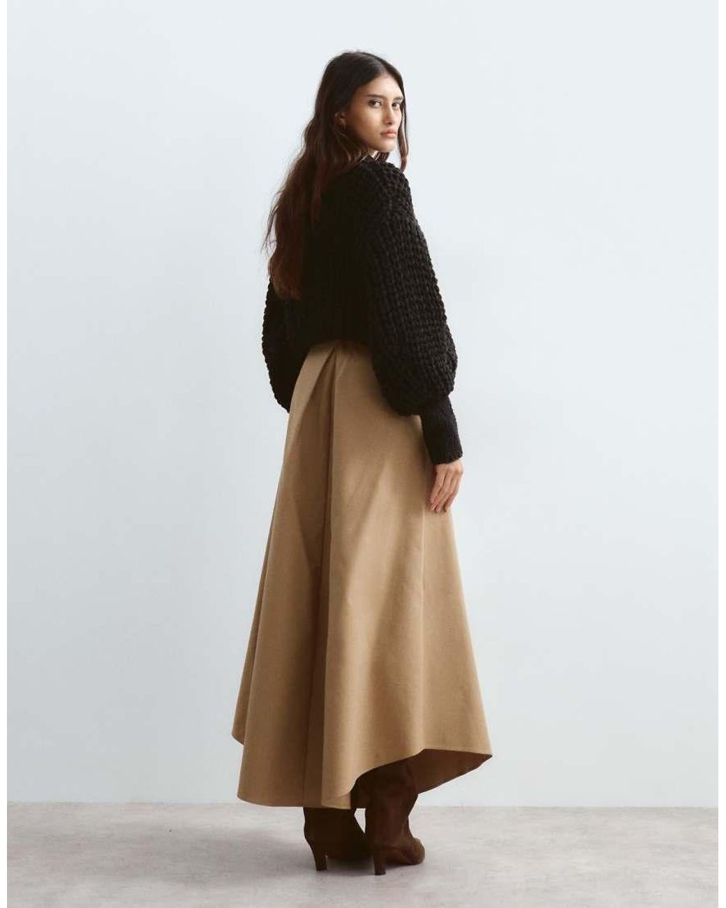 ARRANGE Brown Panelled Midi Skirt