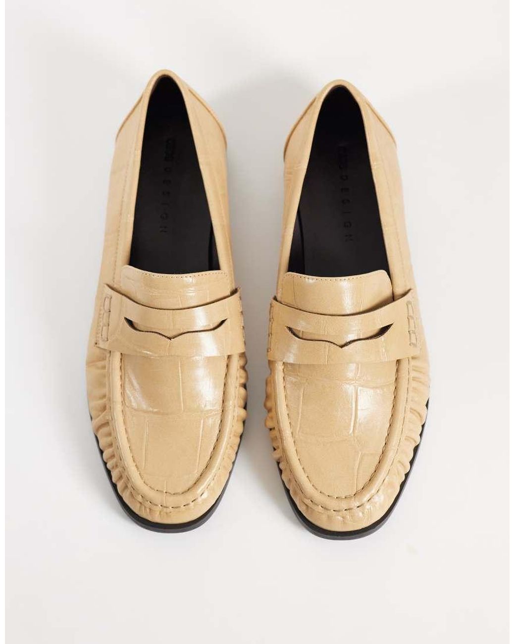 ASOS White Minnie Ruched Detail Loafer