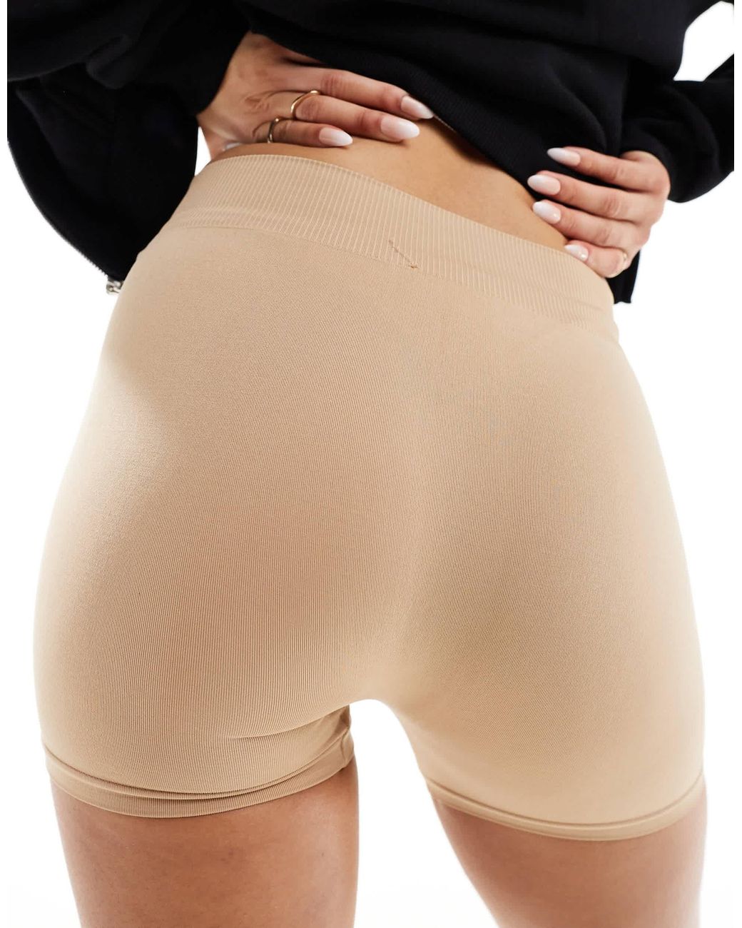 Pieces Black Seamless Mini Legging Shorts