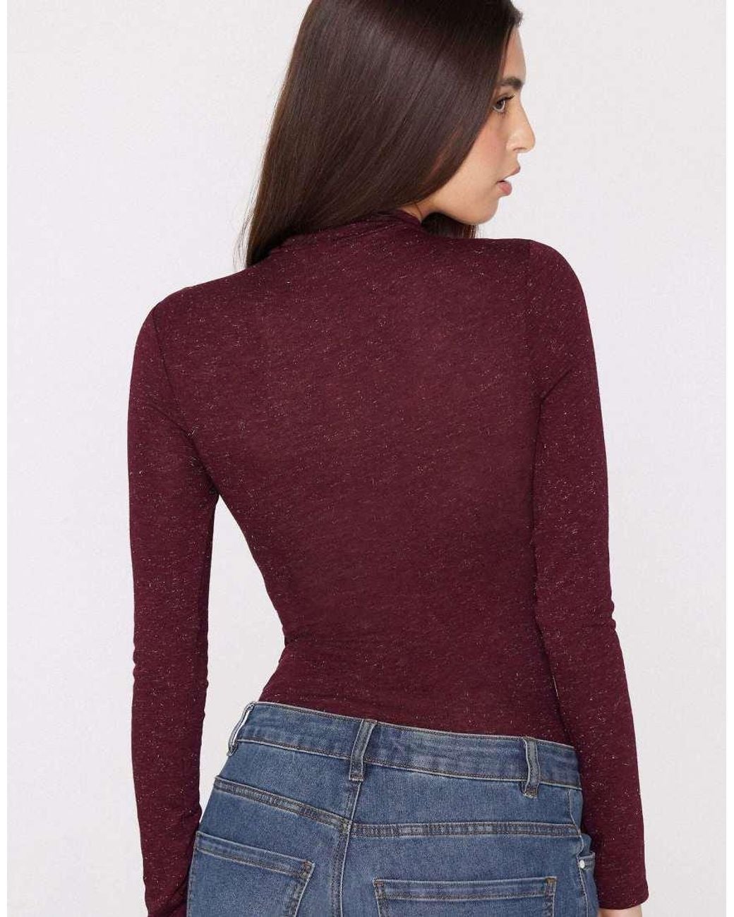 Tezenis Red Long-Sleeved Lamé Body