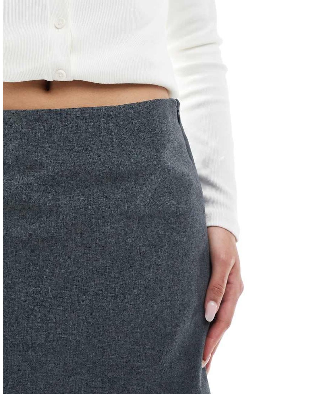 Gonna Sartoriale Grigia A Doppio Strato di Miss Selfridge in Blue