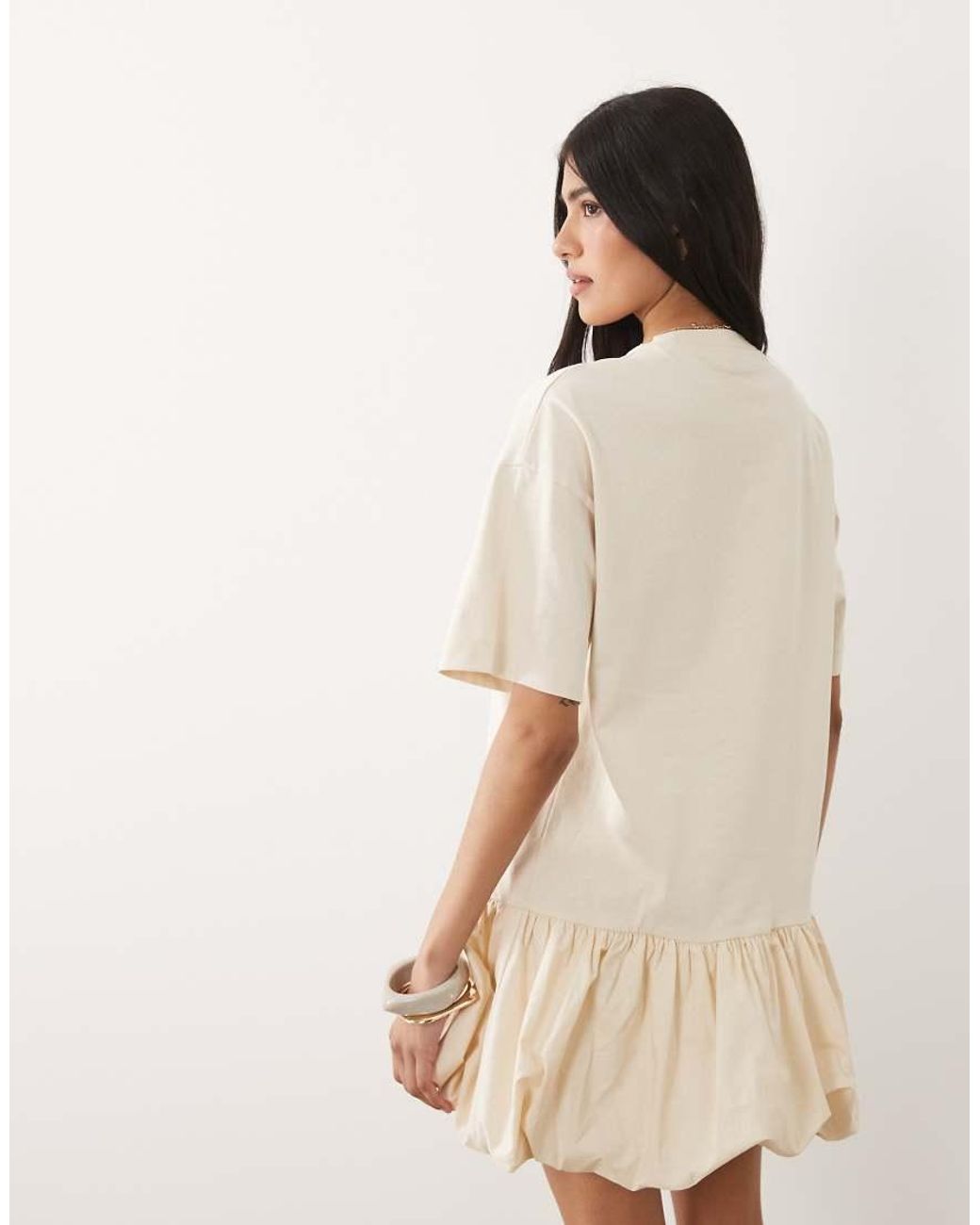 Miss Selfridge Natural Drop Waist Bubble Hem Mini Dress