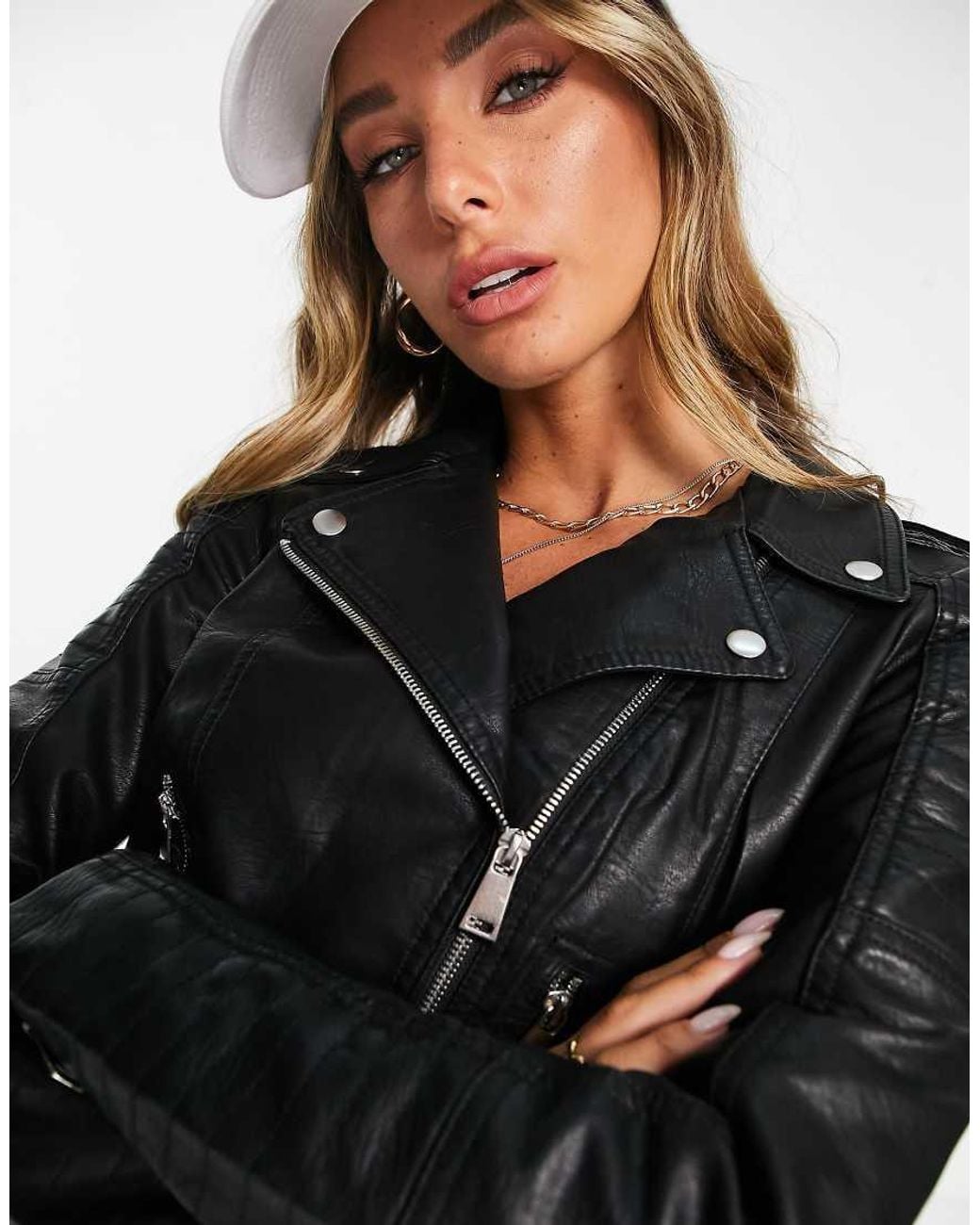 Vero Moda Black Faux Leather Biker Jacket