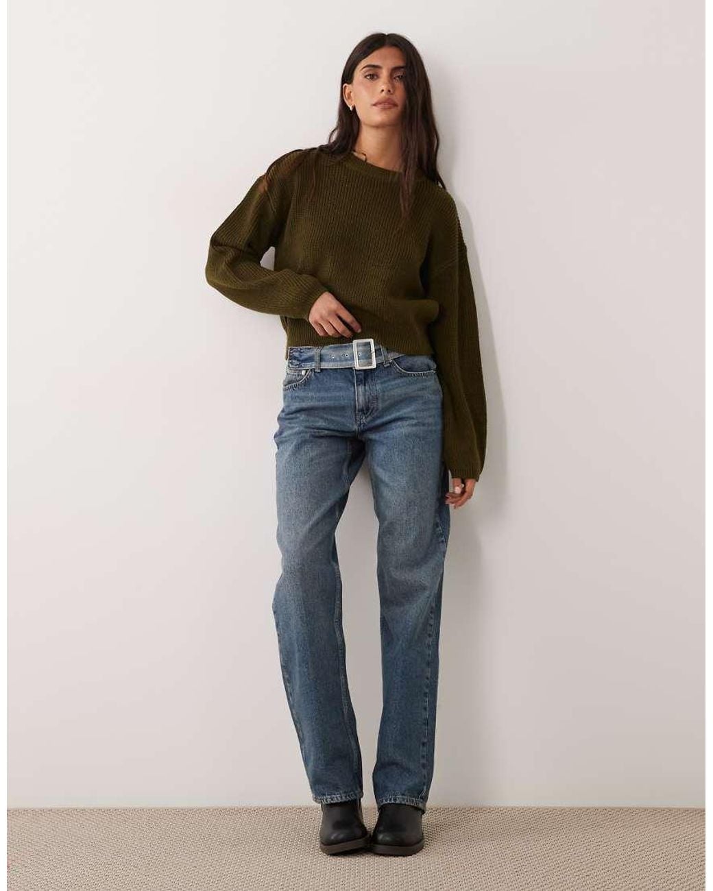 New Look Brown Stitchy Jumper