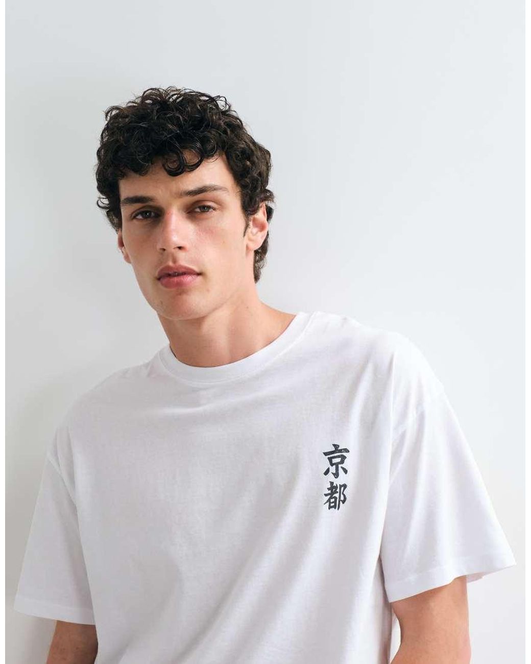 Jack & Jones White Kyoto Dragon Backprint T-Shirt for men