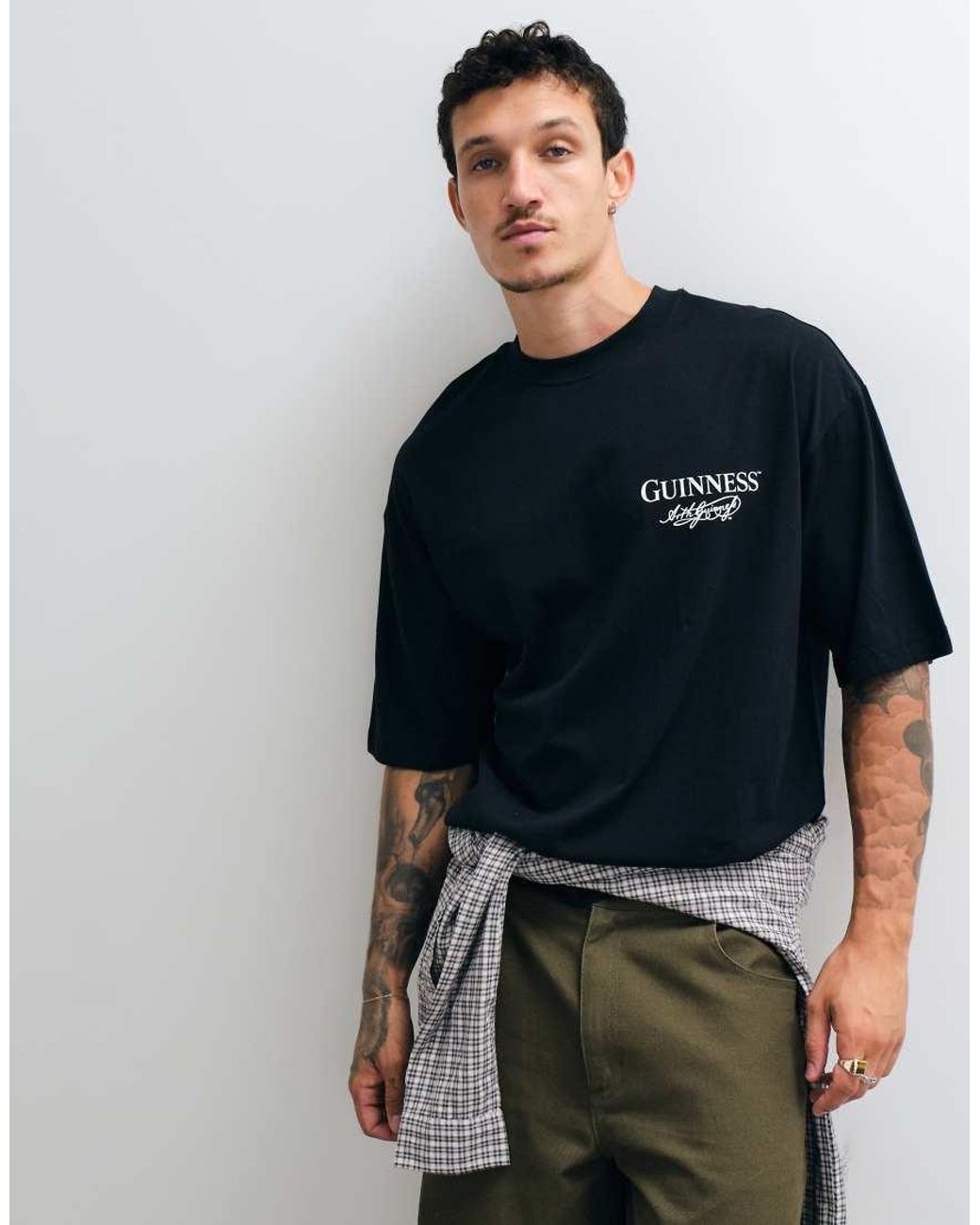 ASOS Black Oversized T-shirt With Guinness Print for men