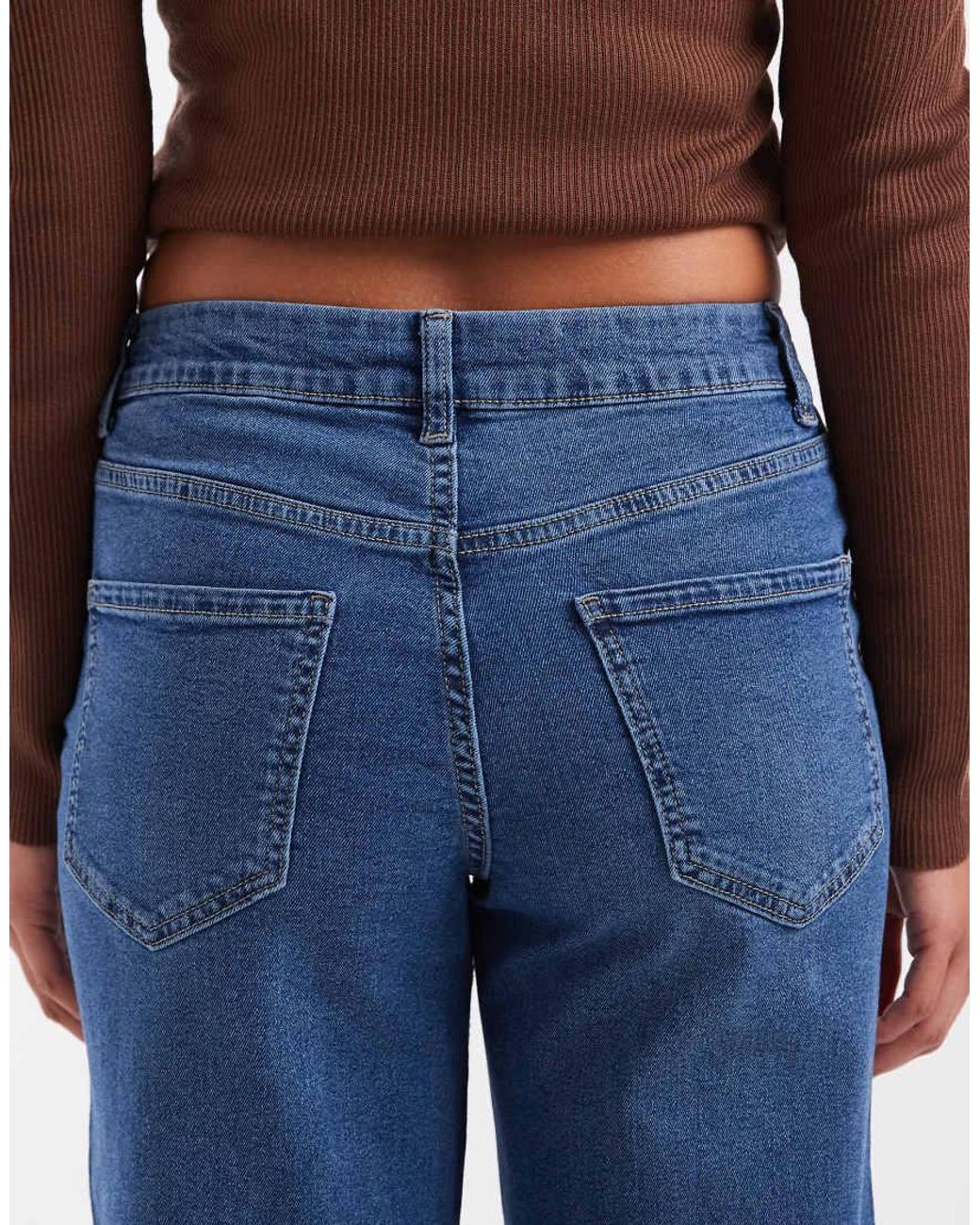 Vero Moda Blue Flora High Rise Straight Leg Jeans With Belt