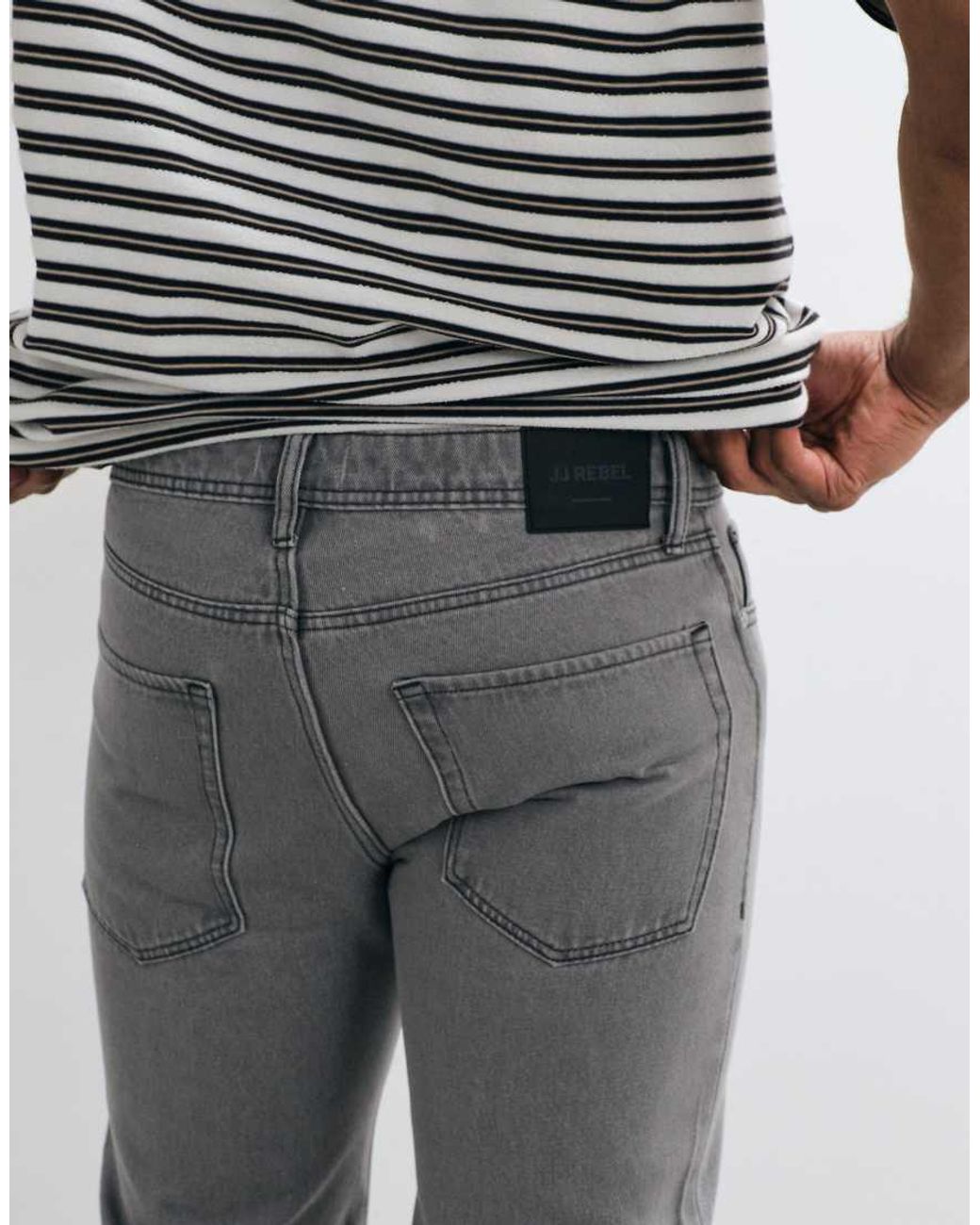 JJ Rebel Gray Noah Straight Jeans for men