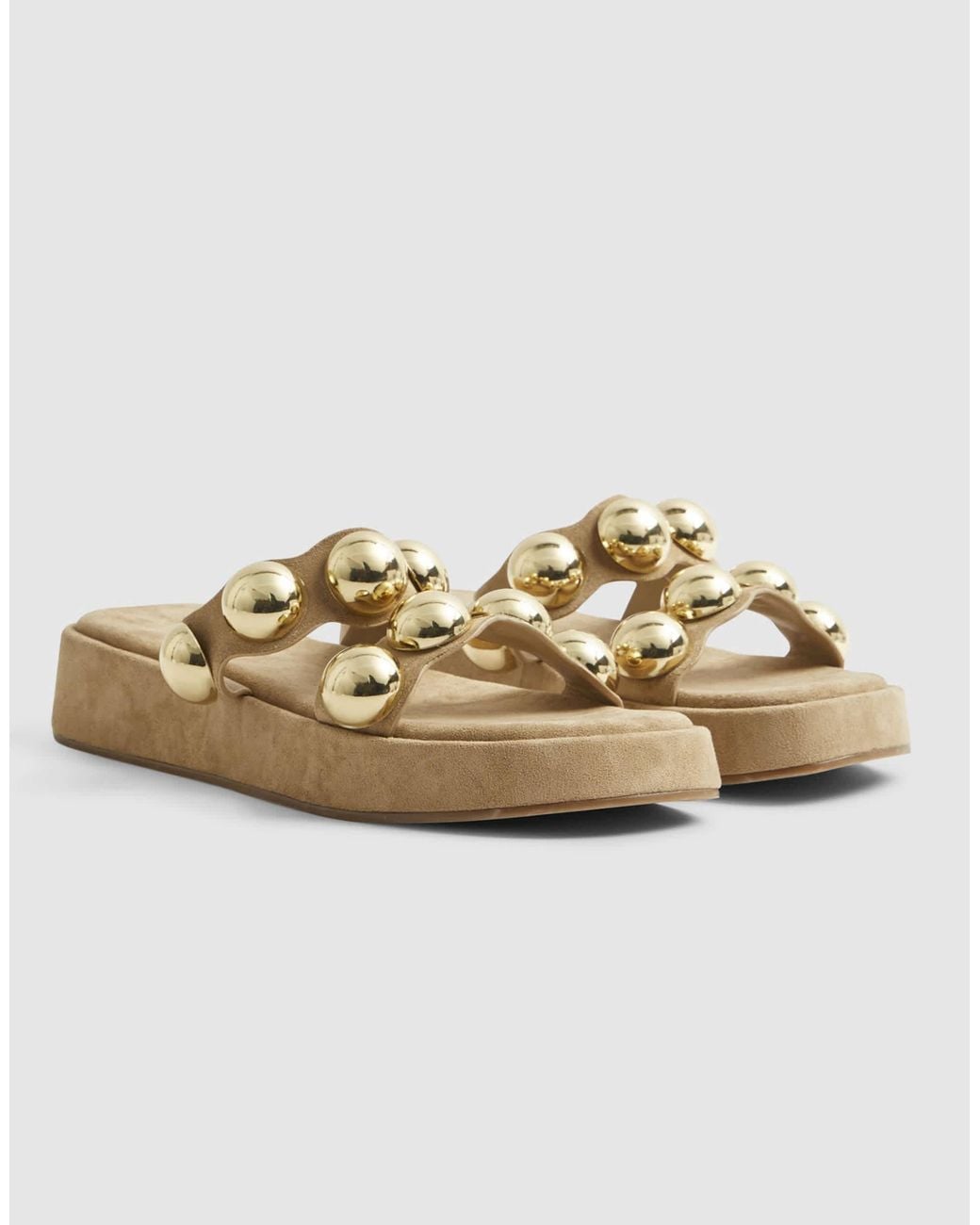 River Island Blue Studded Flatform Sandal