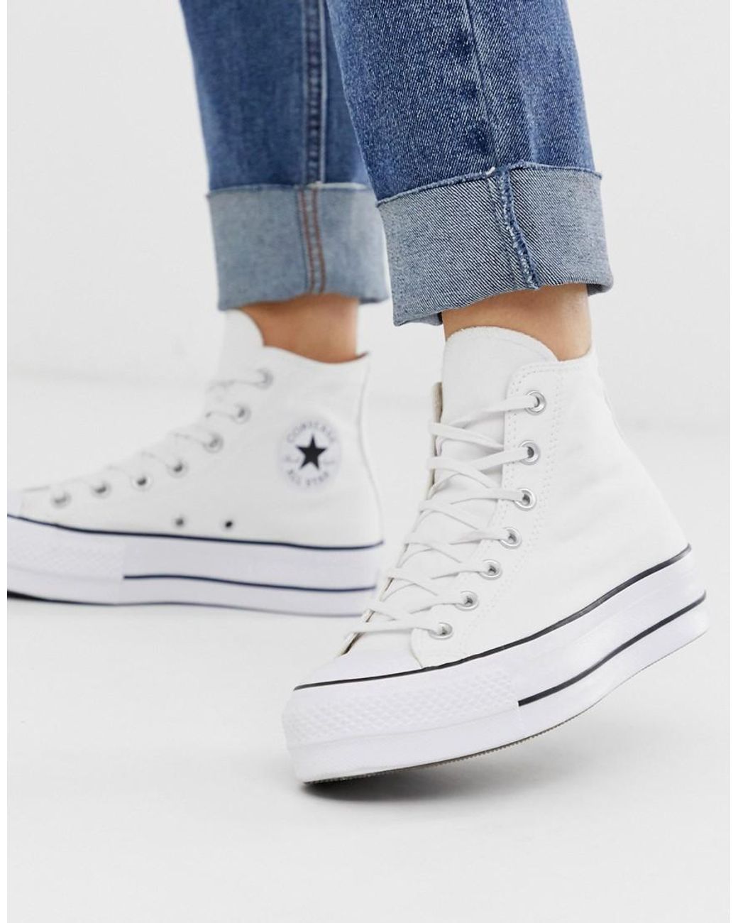 converse hi bianche