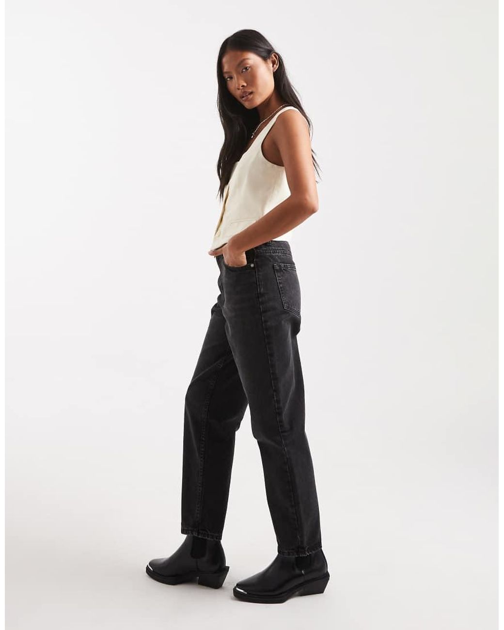 Miss Selfridge Black Mom Jean