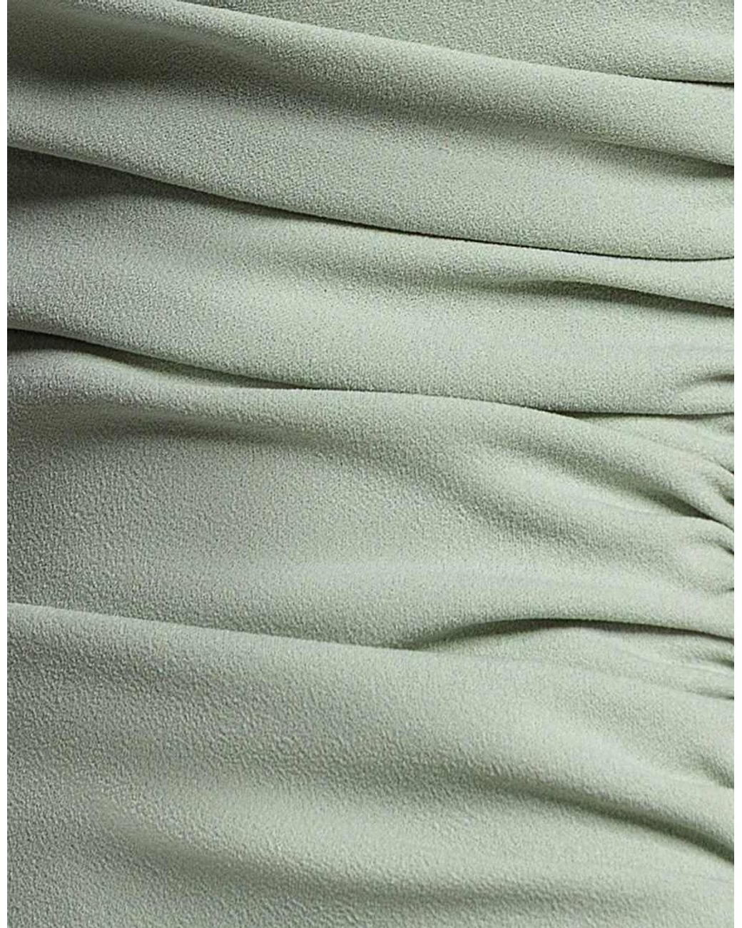 Goddiva Green Pleated One Shoulder Bardot Fit And Flare Maxi Dress