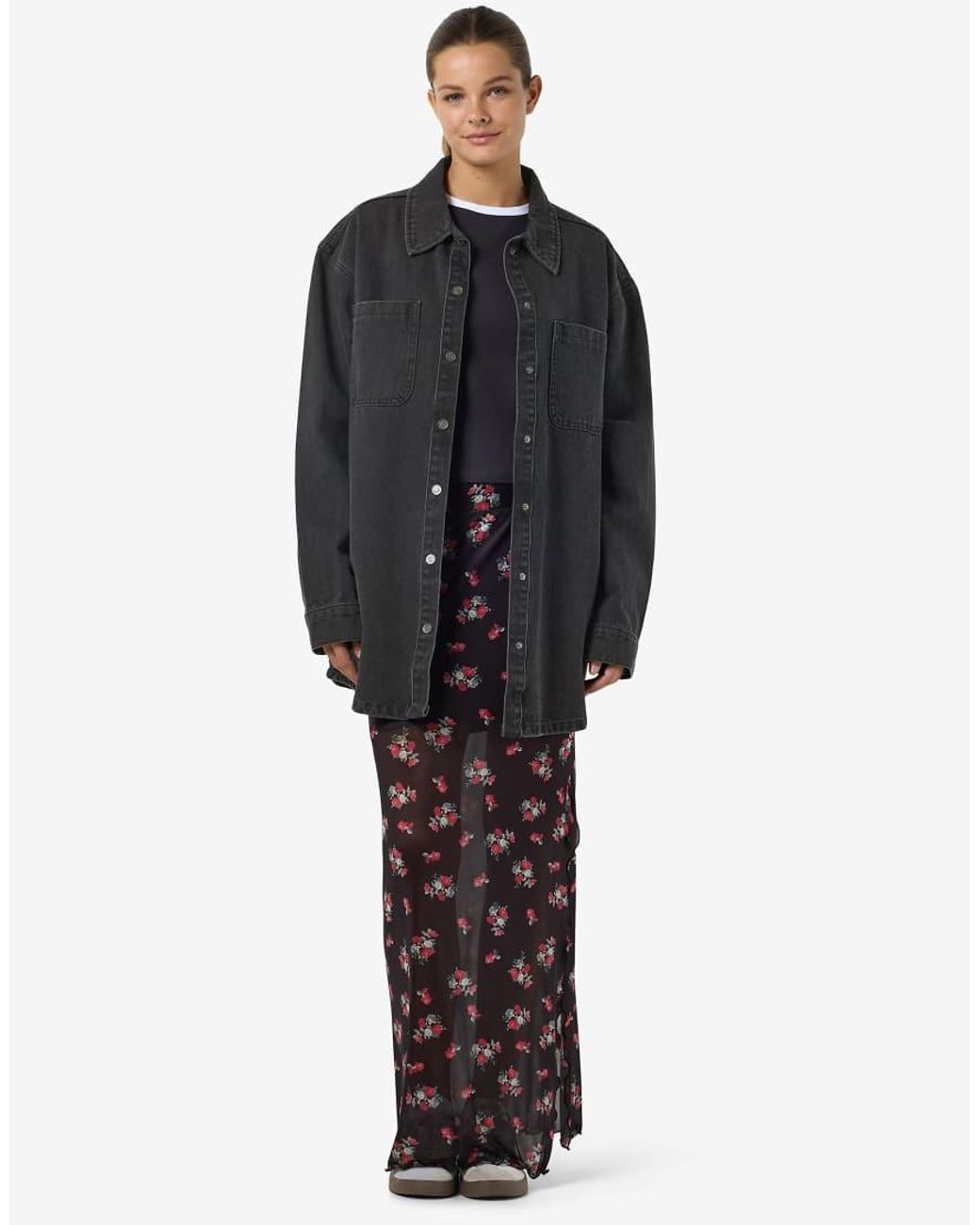 Noisy May Black Oversized Denim Shacket