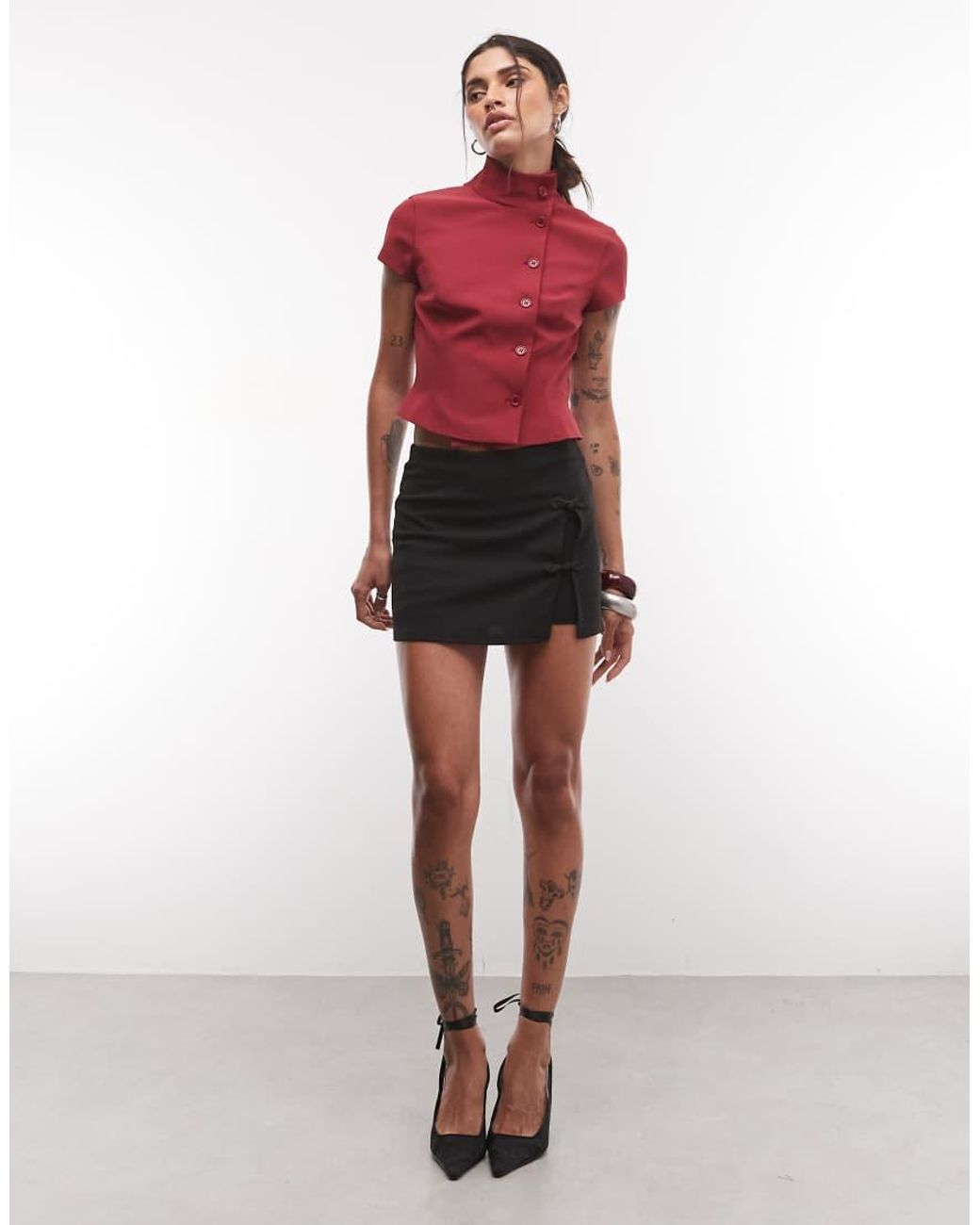 ASOS Mini Funnel Neck Tailored Top