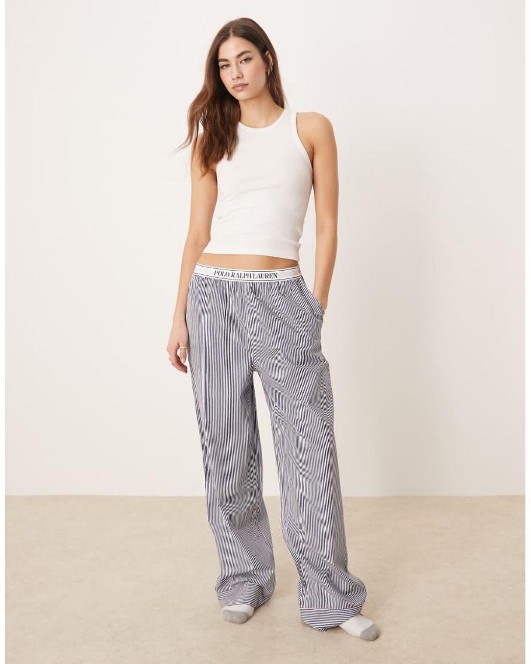 Polo Ralph Lauren Gray Sperate Pyjama Pant With Logo Elastic