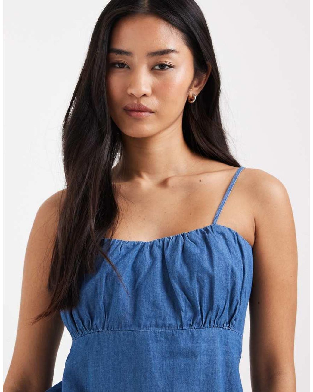 ONLY Blue Chambray Cami Mini Dress