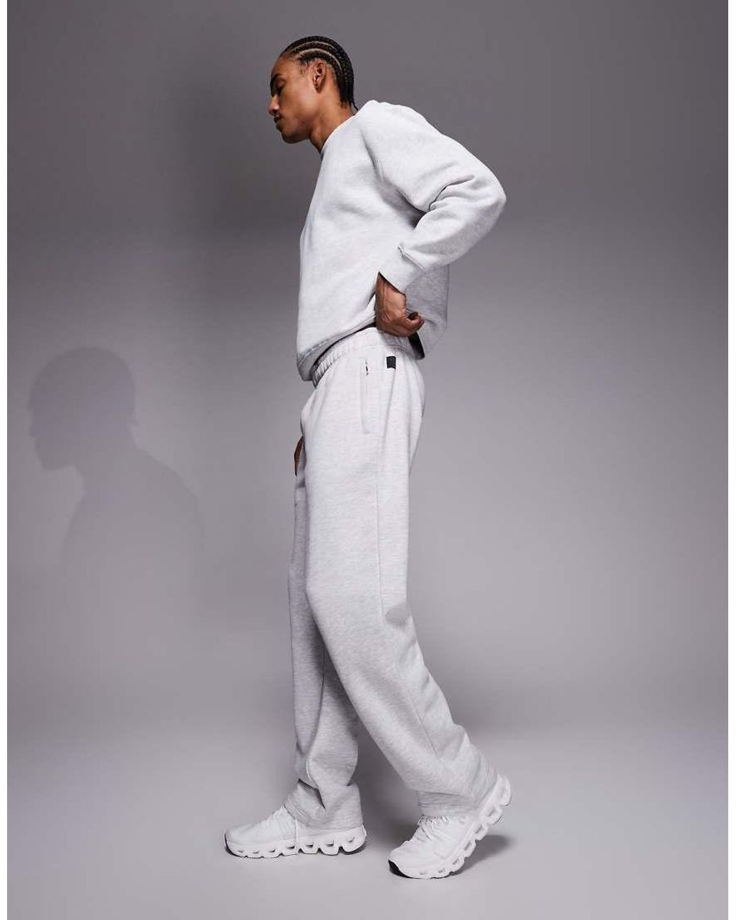 4505 Gray Icon Rest Day Heavyweight 440Gsm Cotton Wide Leg Jogger With Zip Pockets for men