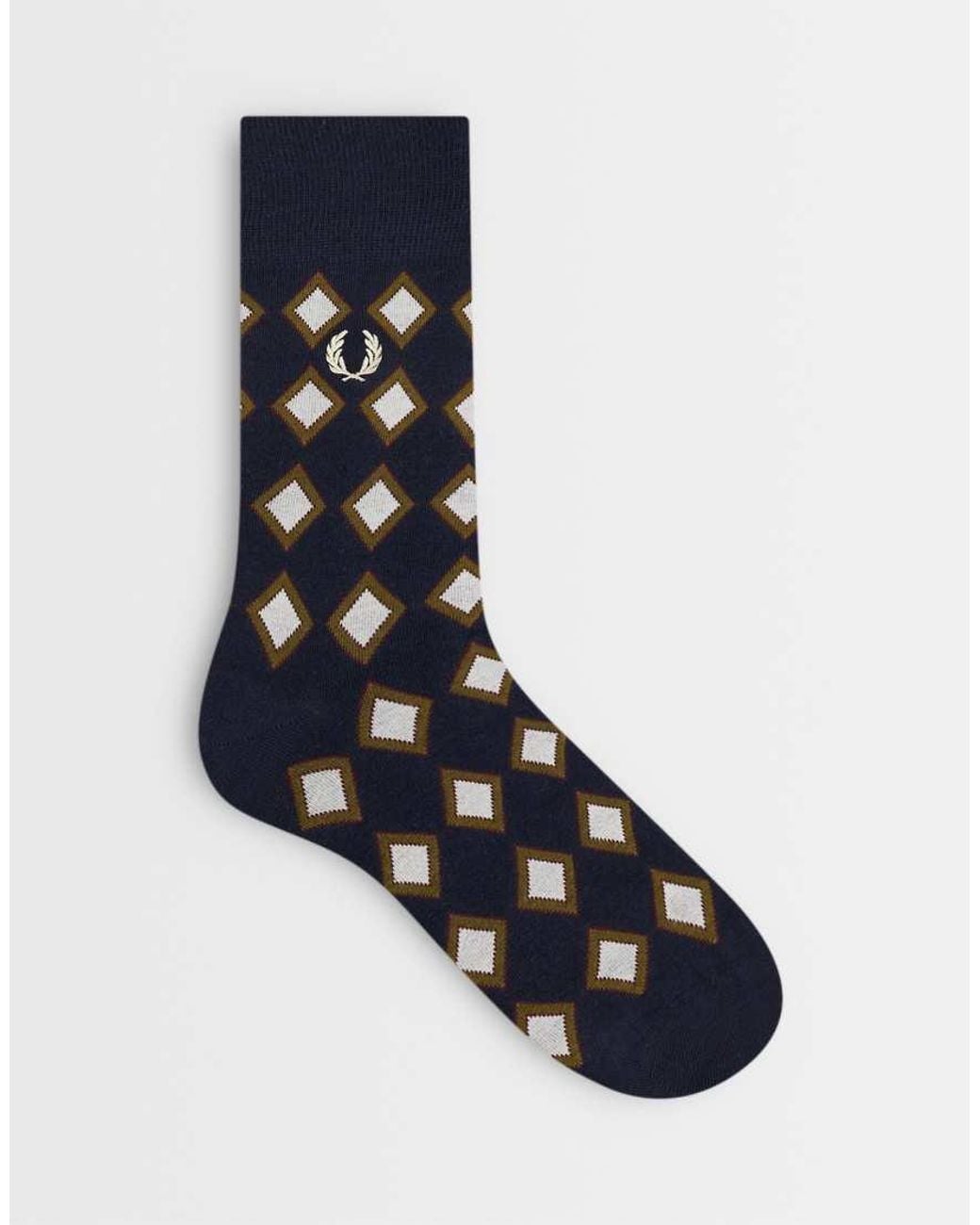 Fred Perry Blue Diamond Jacquard Logo Socks