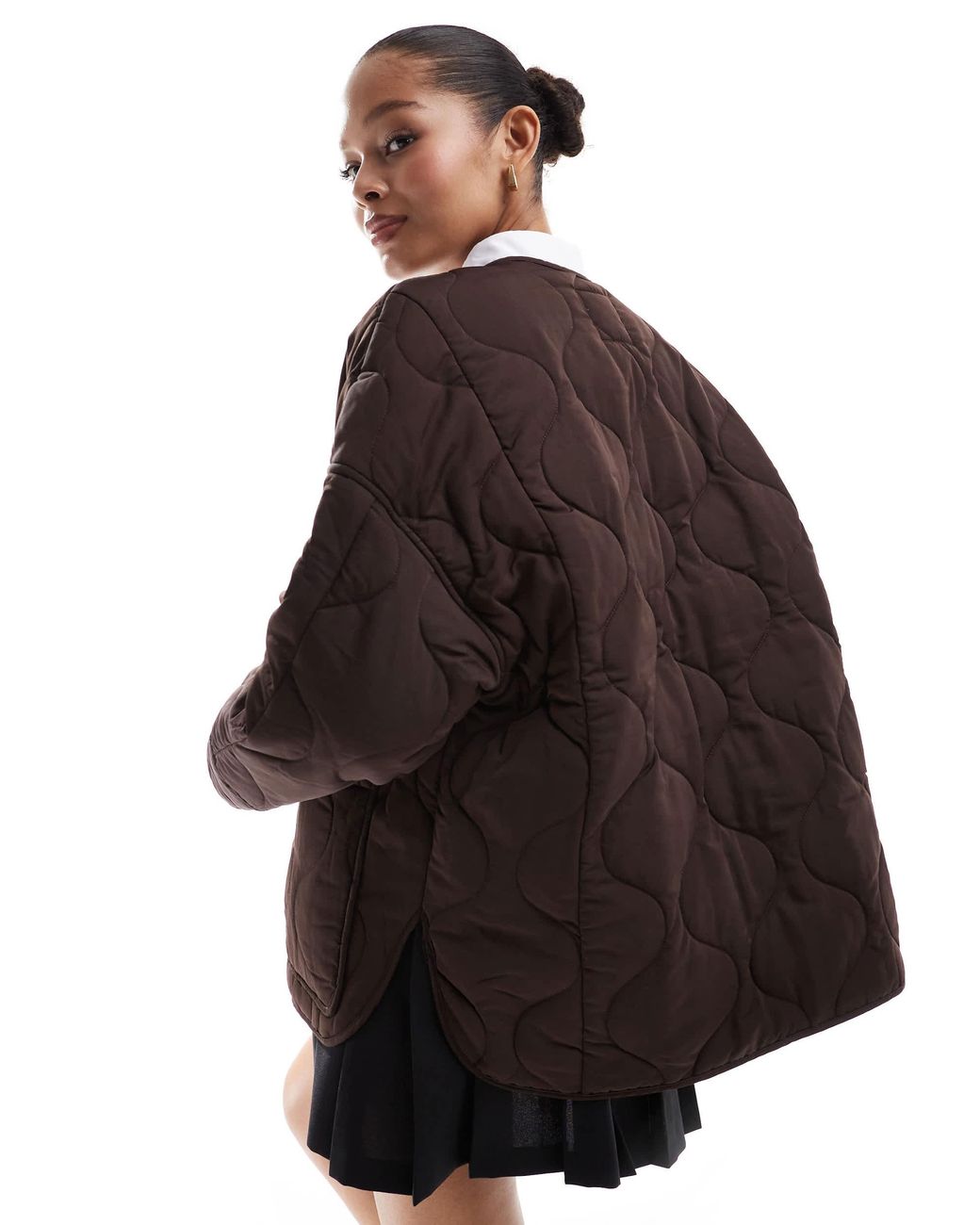 Object Brown Onion Quilted Front Pocket Bomber