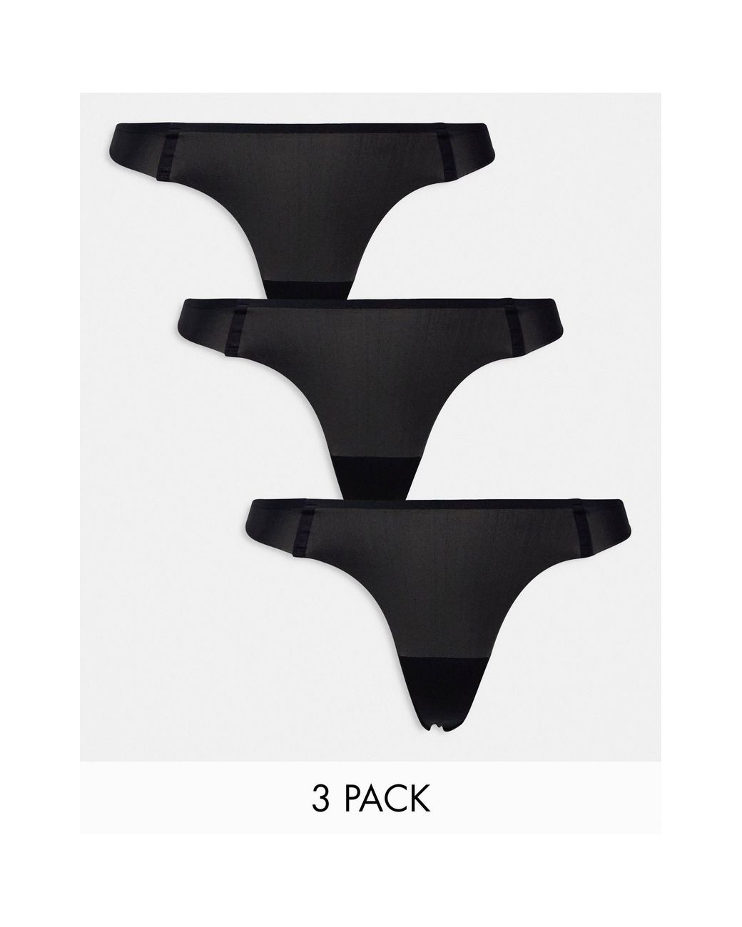 Black Microfibre Thong 3 Pack