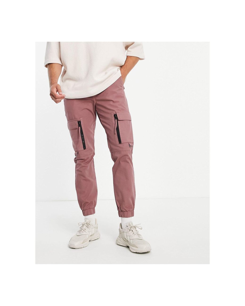TOPMAN Skinny Cargo Trousers With Zip 