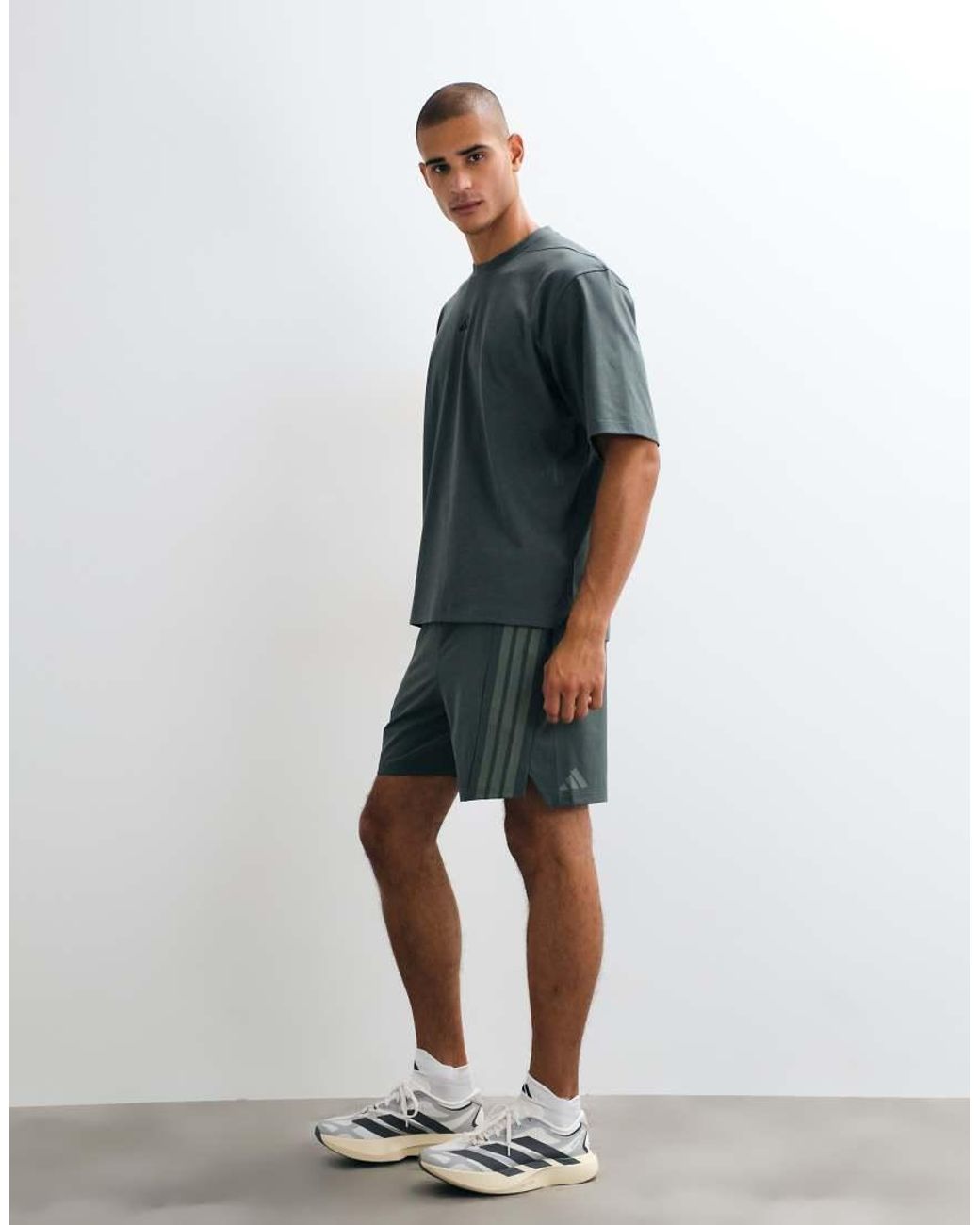 Adidas Originals Blue Adidas Training D4t Shorts With 3 Stripes for men