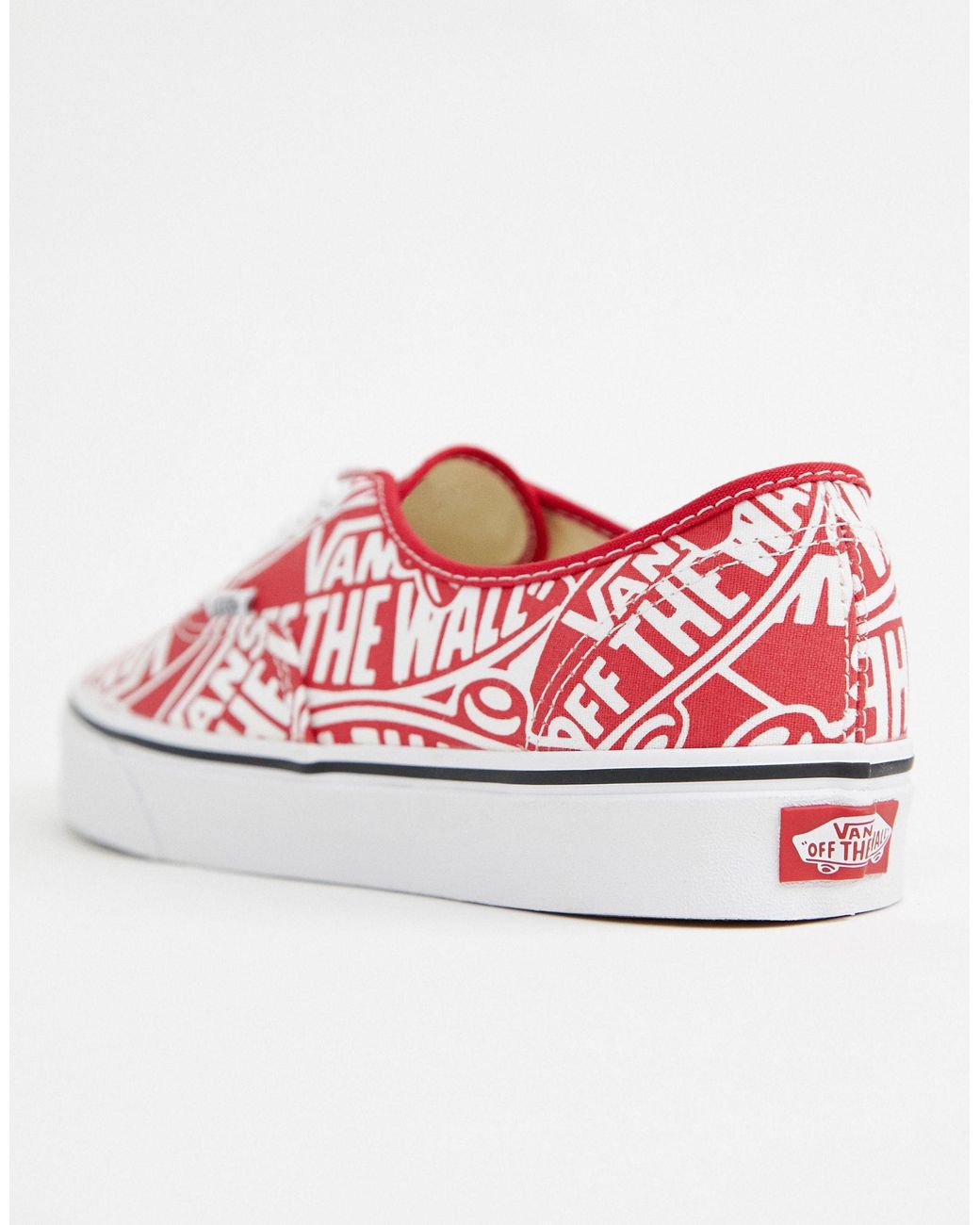Vans Authentic All Over Print Plimsolls in Red for Men | Lyst