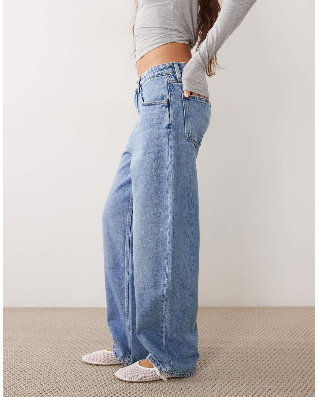 Jean barrel clair Mango en coloris Blue