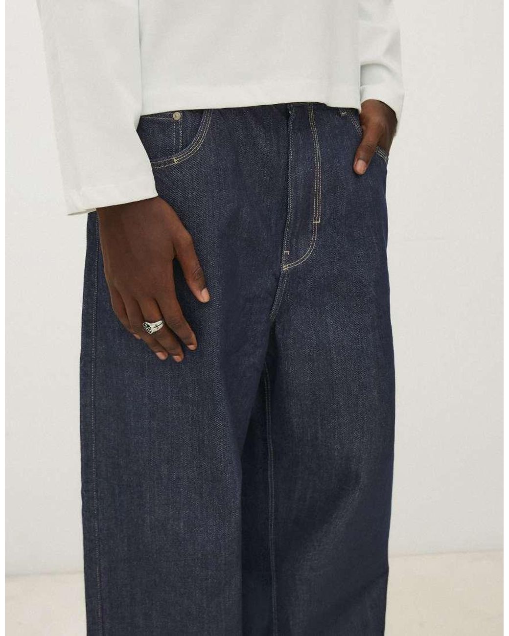 Bershka White Super baggy Jeans for men