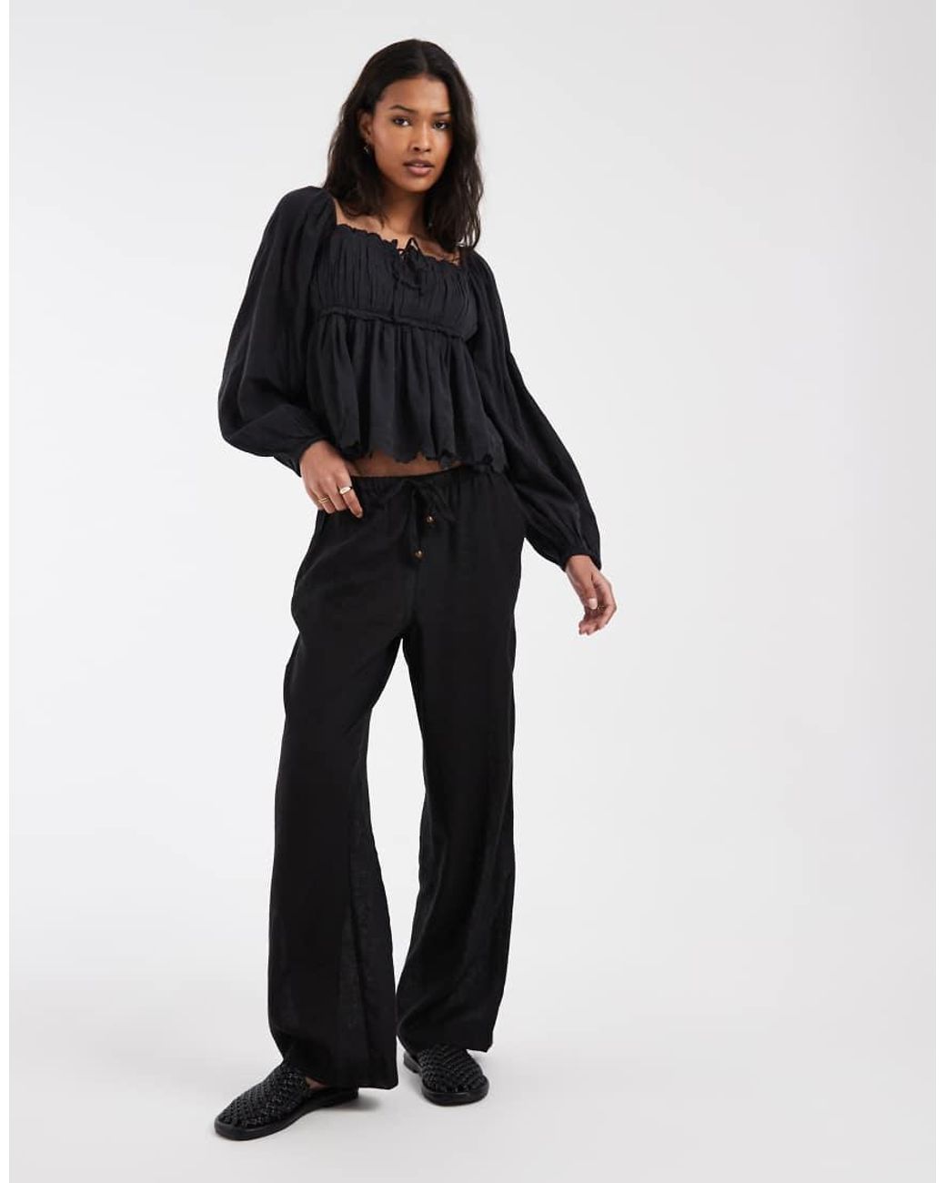 Levi's Black Boho Milkmaid Top
