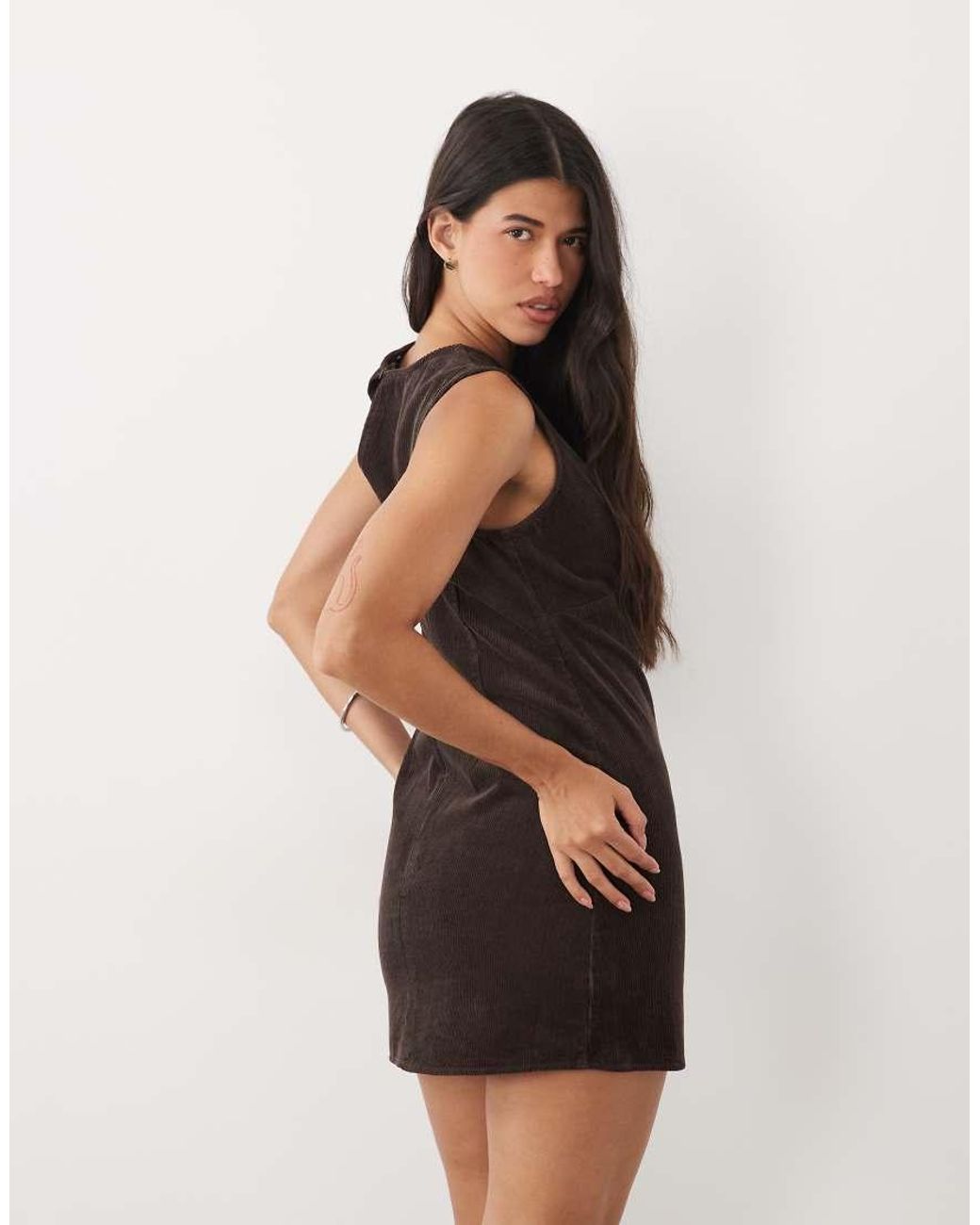 Nobody's Child Gray Vicky Cord Sleeveless Mini Dress