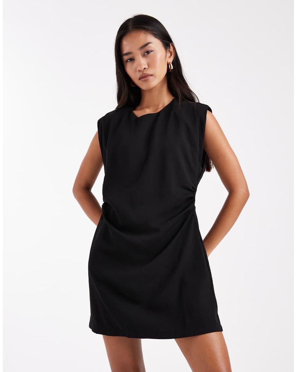 Vero Moda Black Sleeveless Ruched Detail Mini Dress