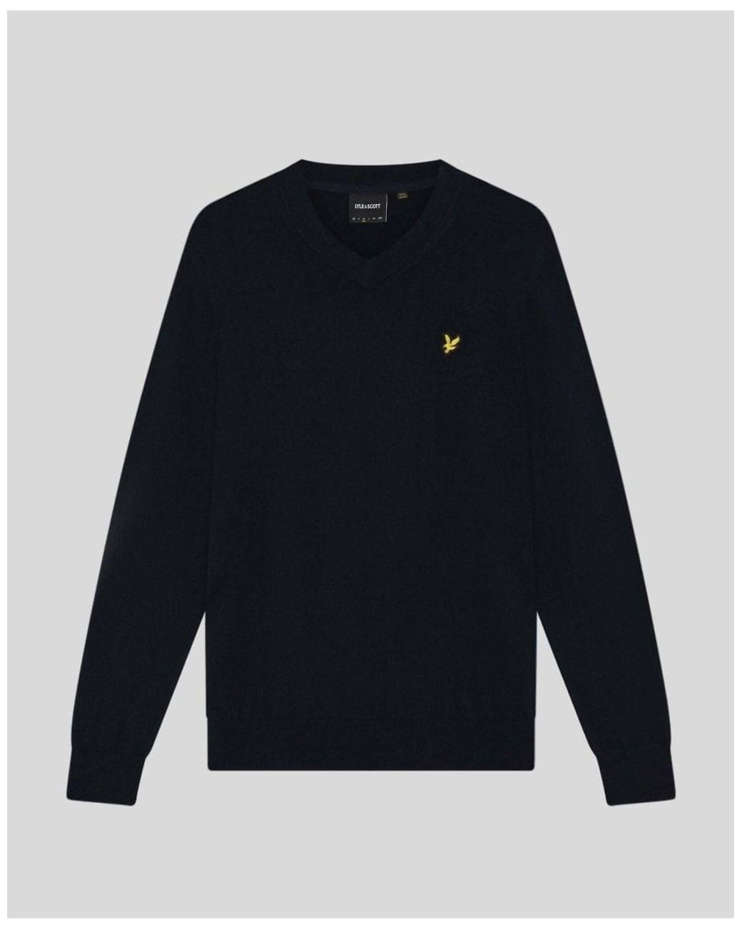 Lyle & Scott Blue Mid Knits Cotton Merino V Neck Jumper for men