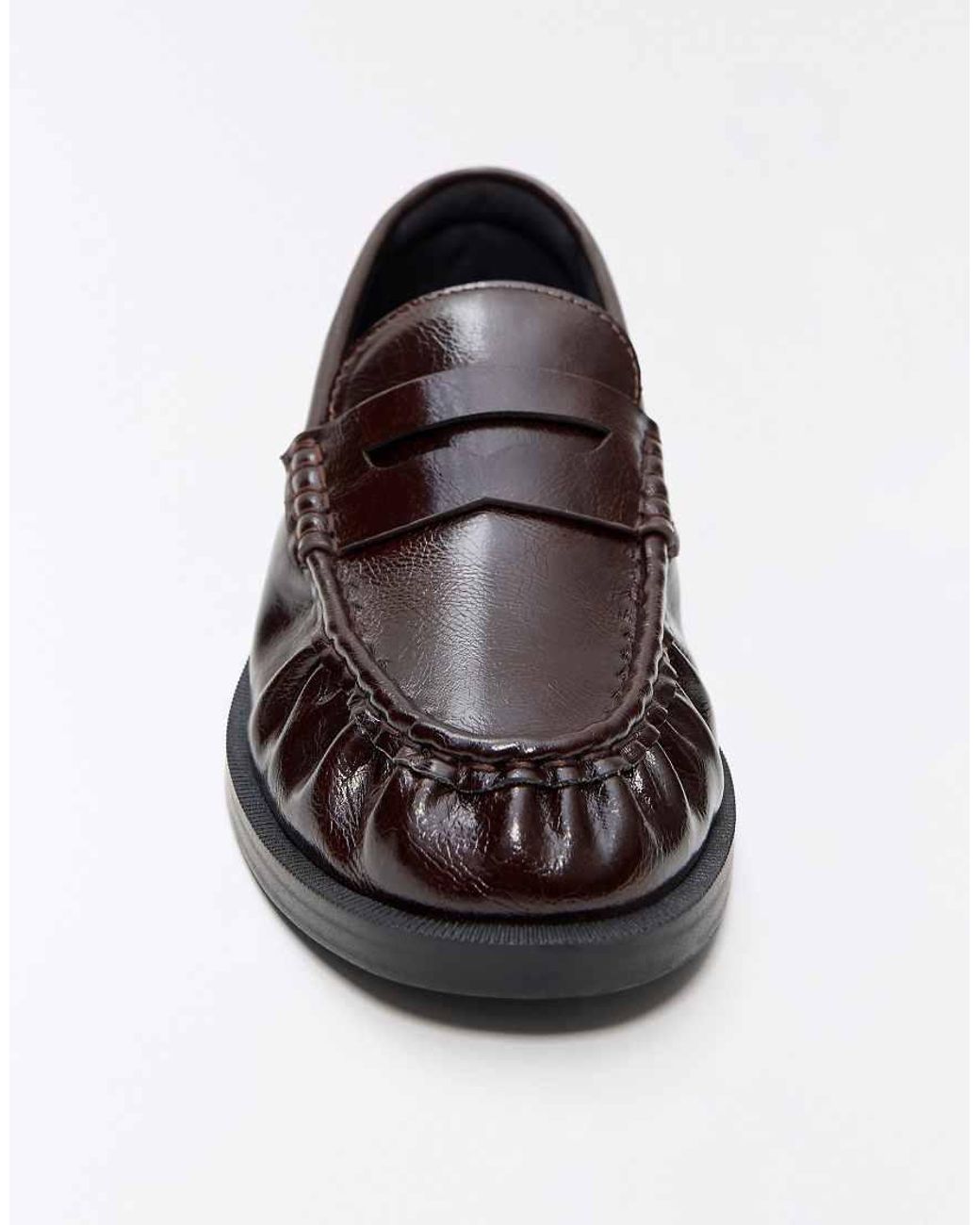 Bershka White Gathered Loafers