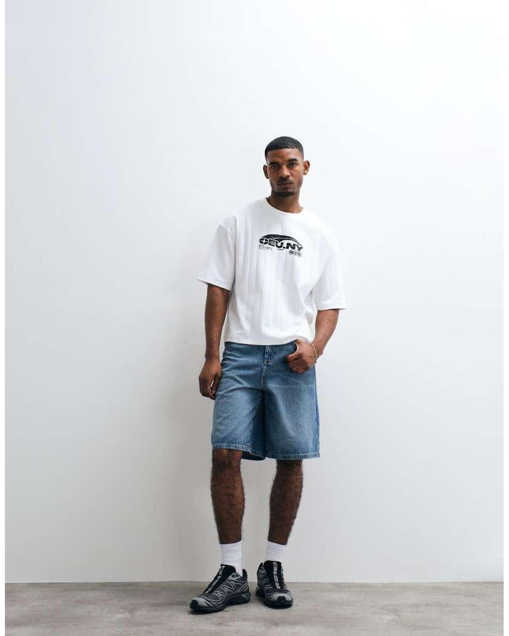 ASOS White Heavyweight Boxy Oversized T-shirt With Text Front Graphic for men