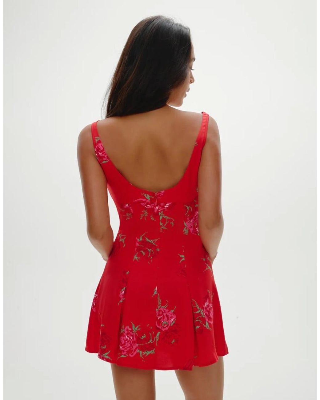 Frankie's Bikinis Red Siren Satin Mini Dress