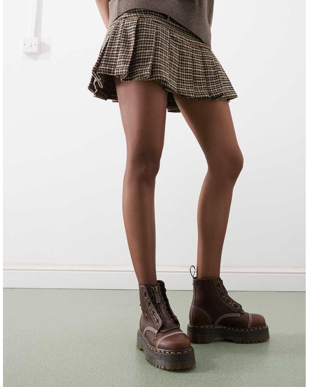 Dr. Martens Brown Sinclair Embossed Floral Boot