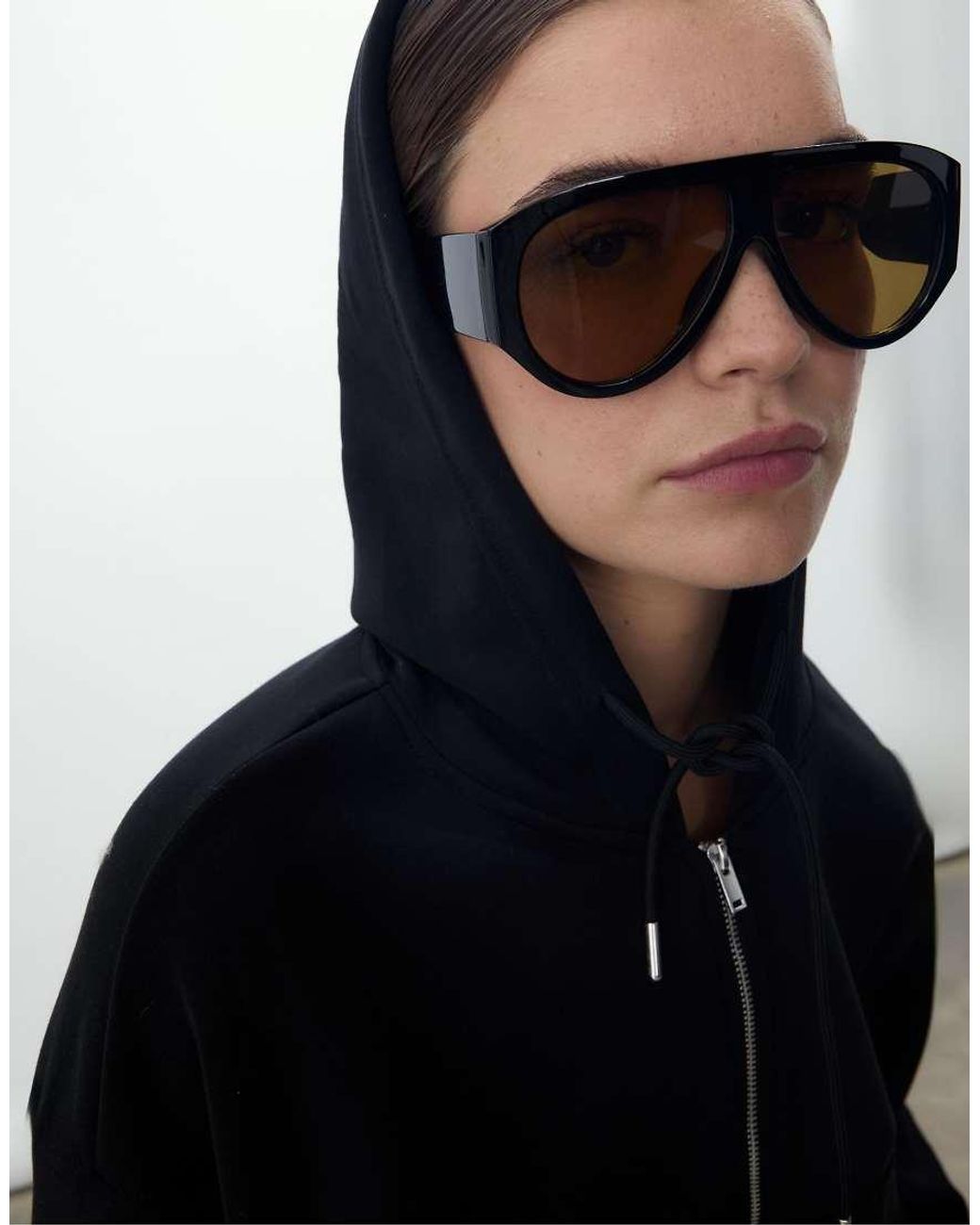 Stradivarius Black Hooded Jacket