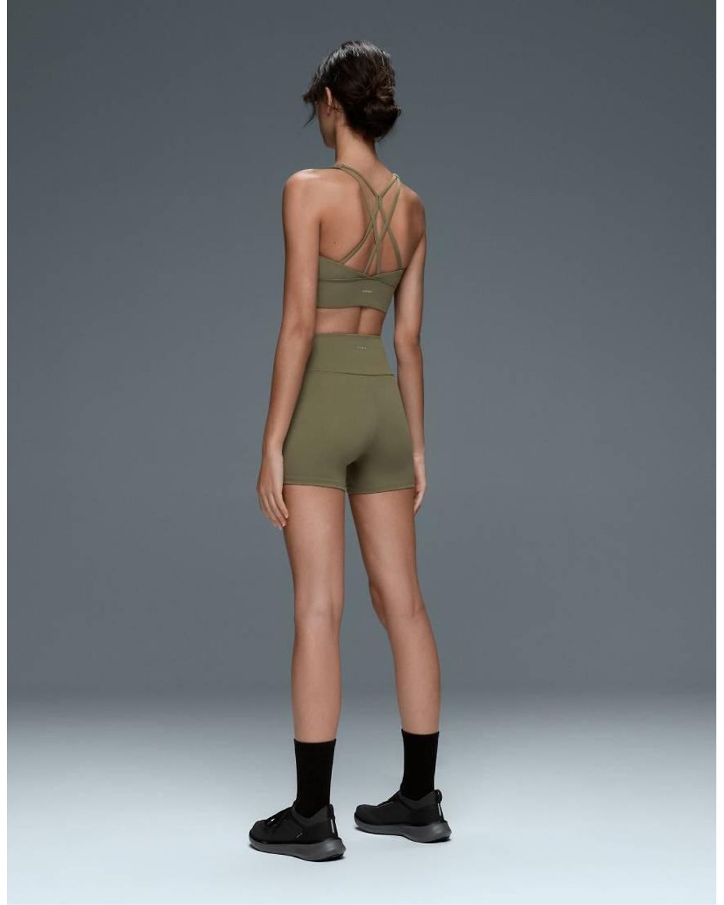 Oysho Gray Comfortlux High-rise 10cm Hot Pants