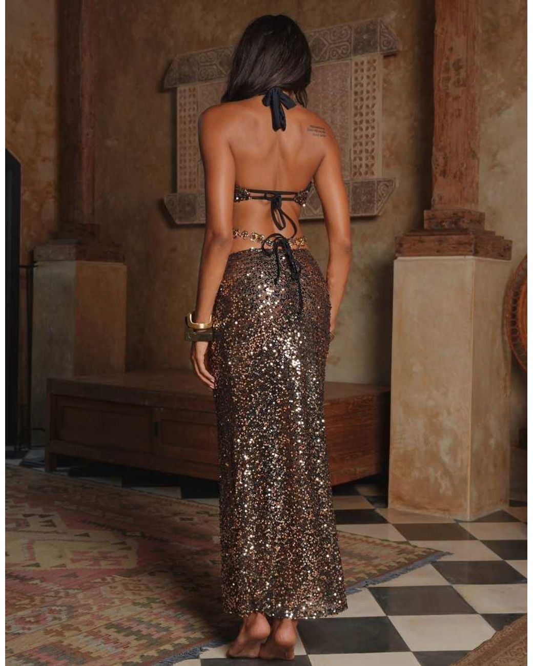 Moda Minx Brown Zarqa Maxi Dress