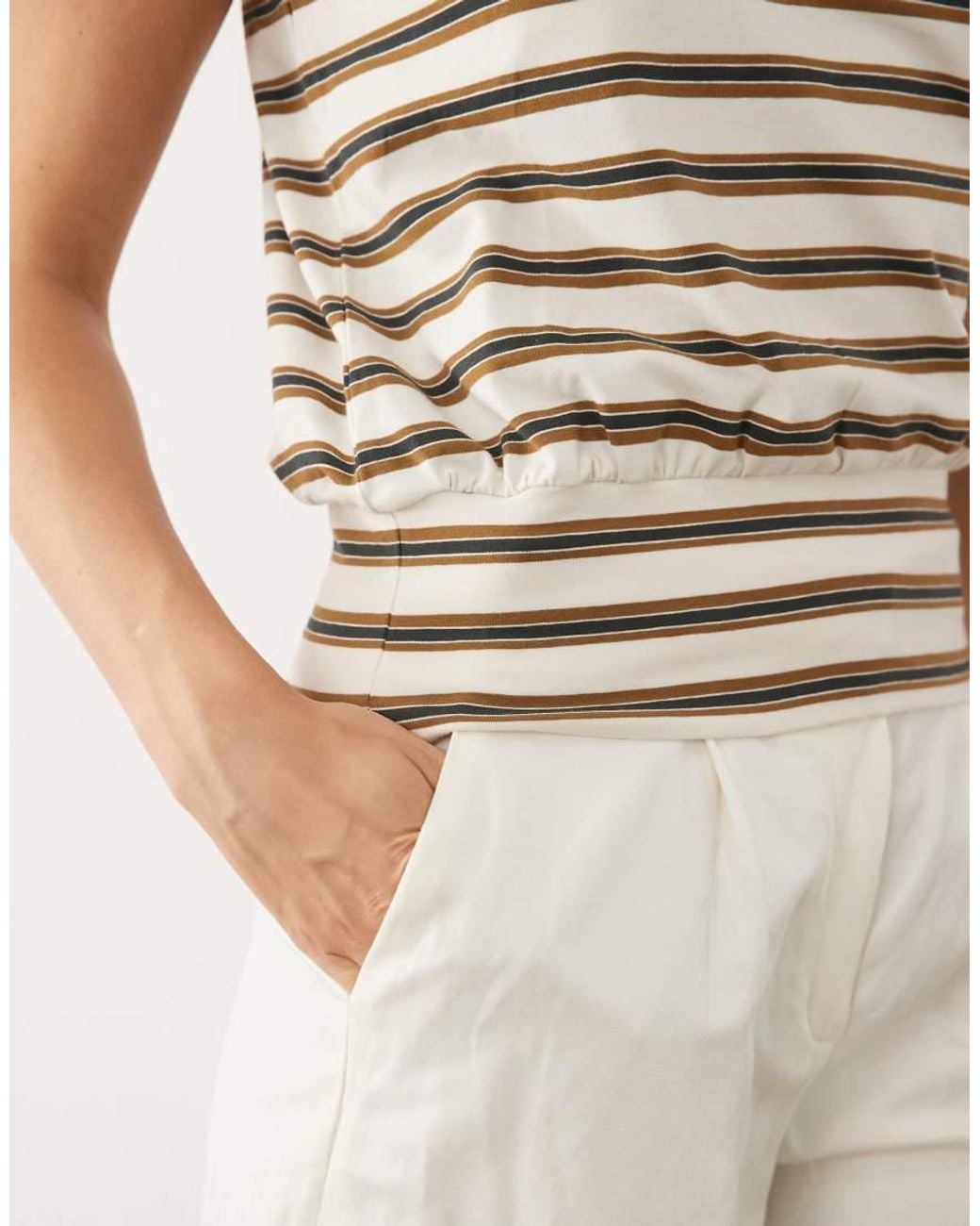 ASOS Natural Off Shoulder Top