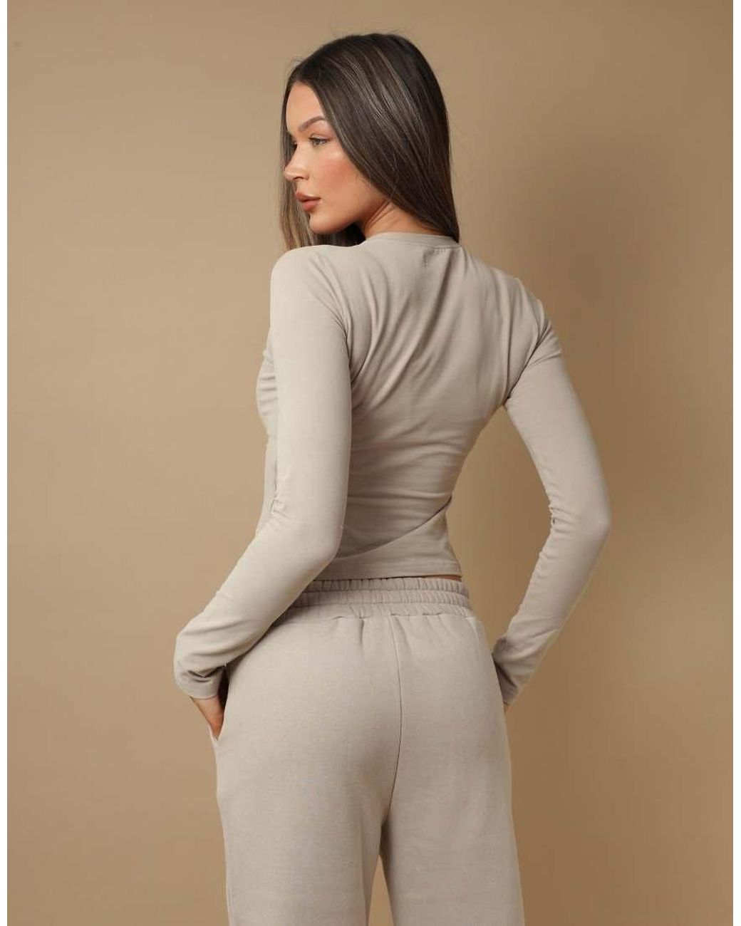 SIMMI Brown Long Sleeve Soft Touch T-Shirt