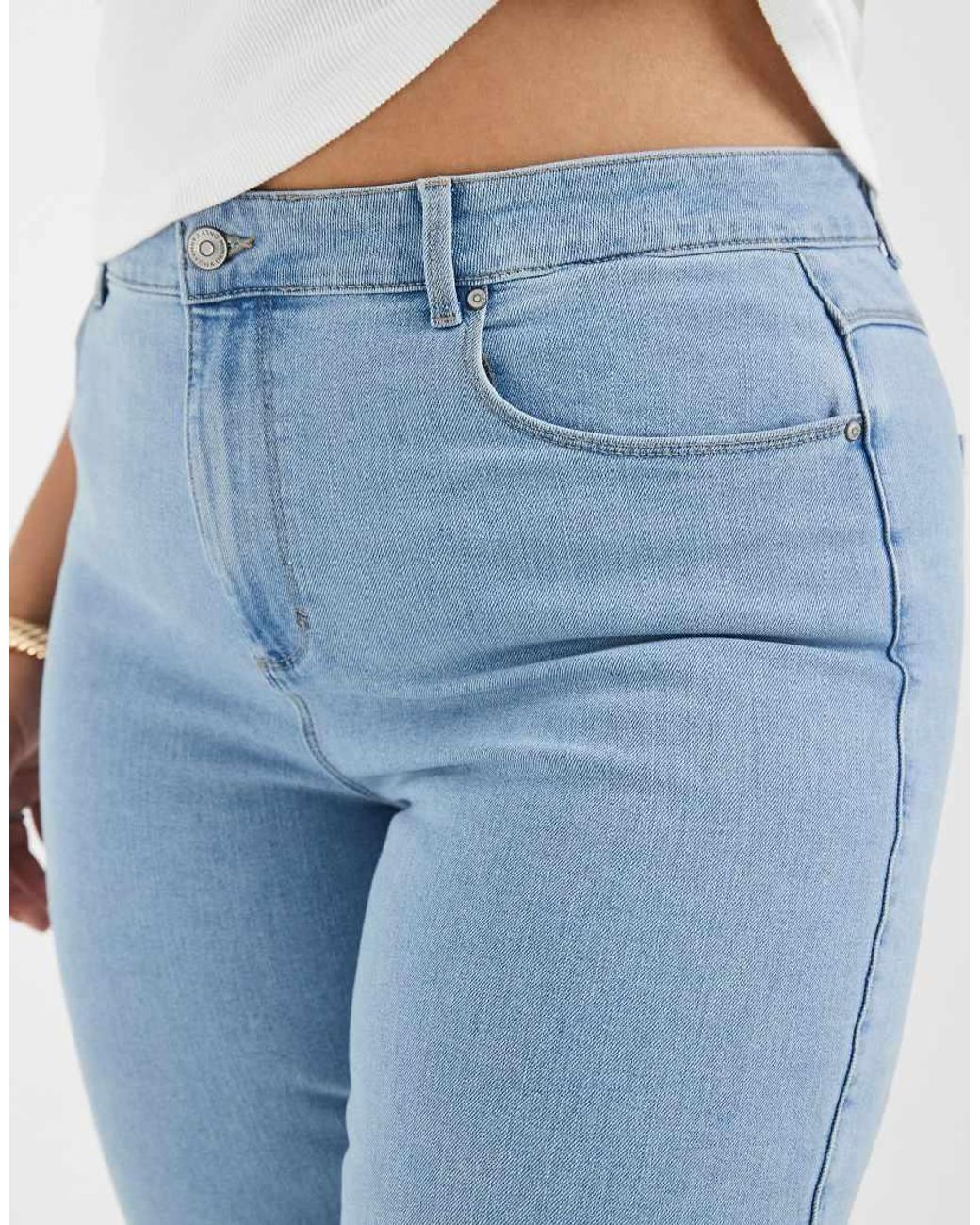 ONLY Blue Snow High Waist Straight Leg Jeans