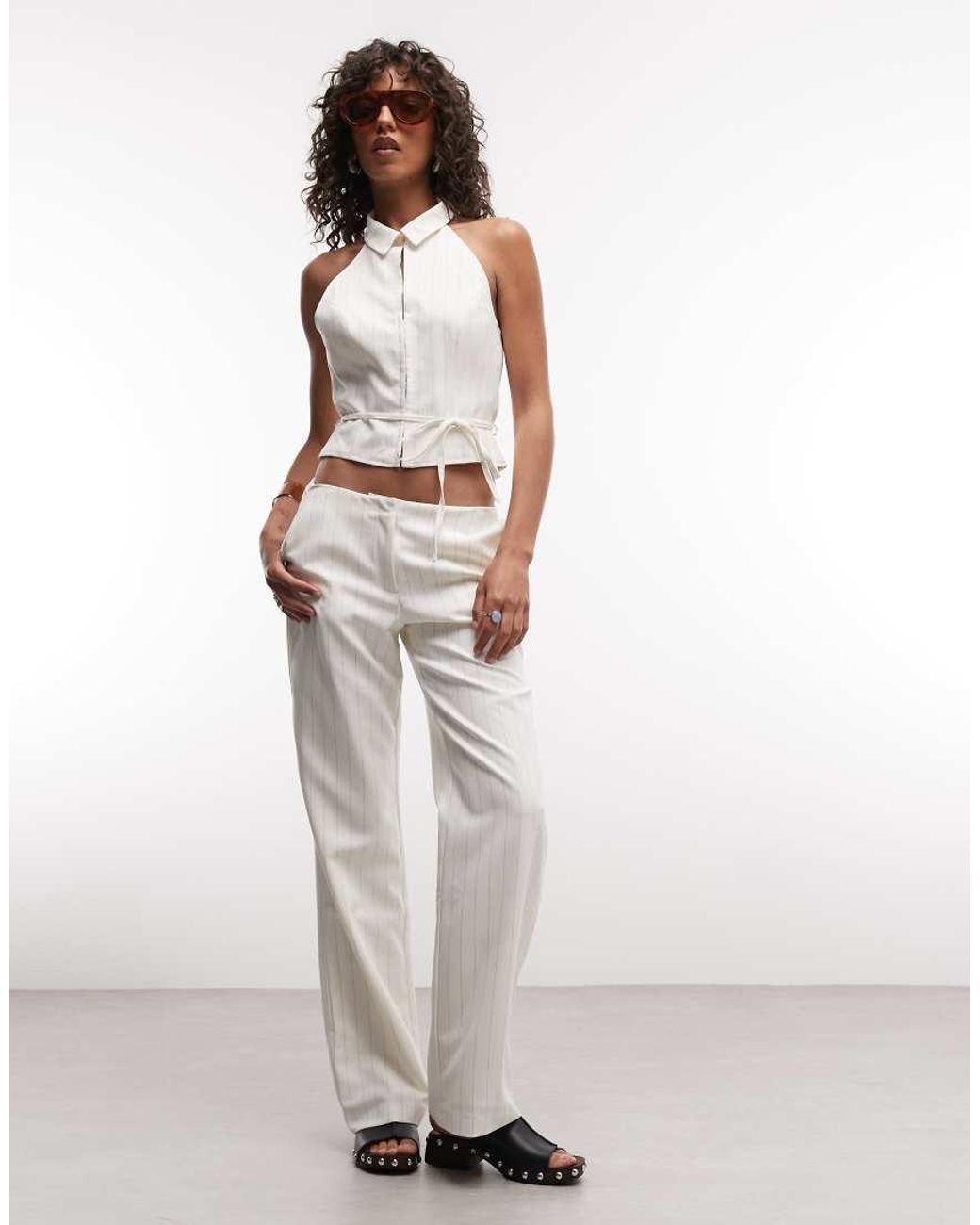 Collusion White Halterneck Waistcoat