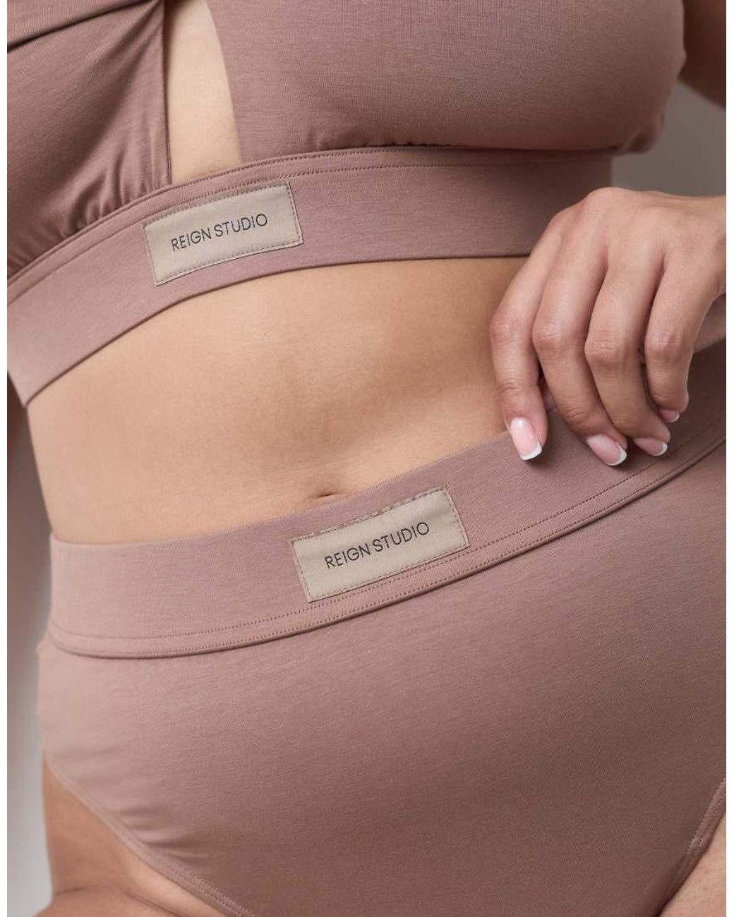 RIEN STUDIO Brown High Waisted Thong