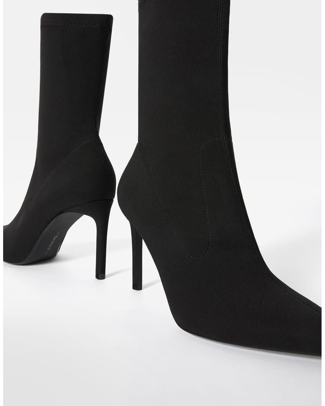 Bershka Black Fitted High-heel Ankle Boots